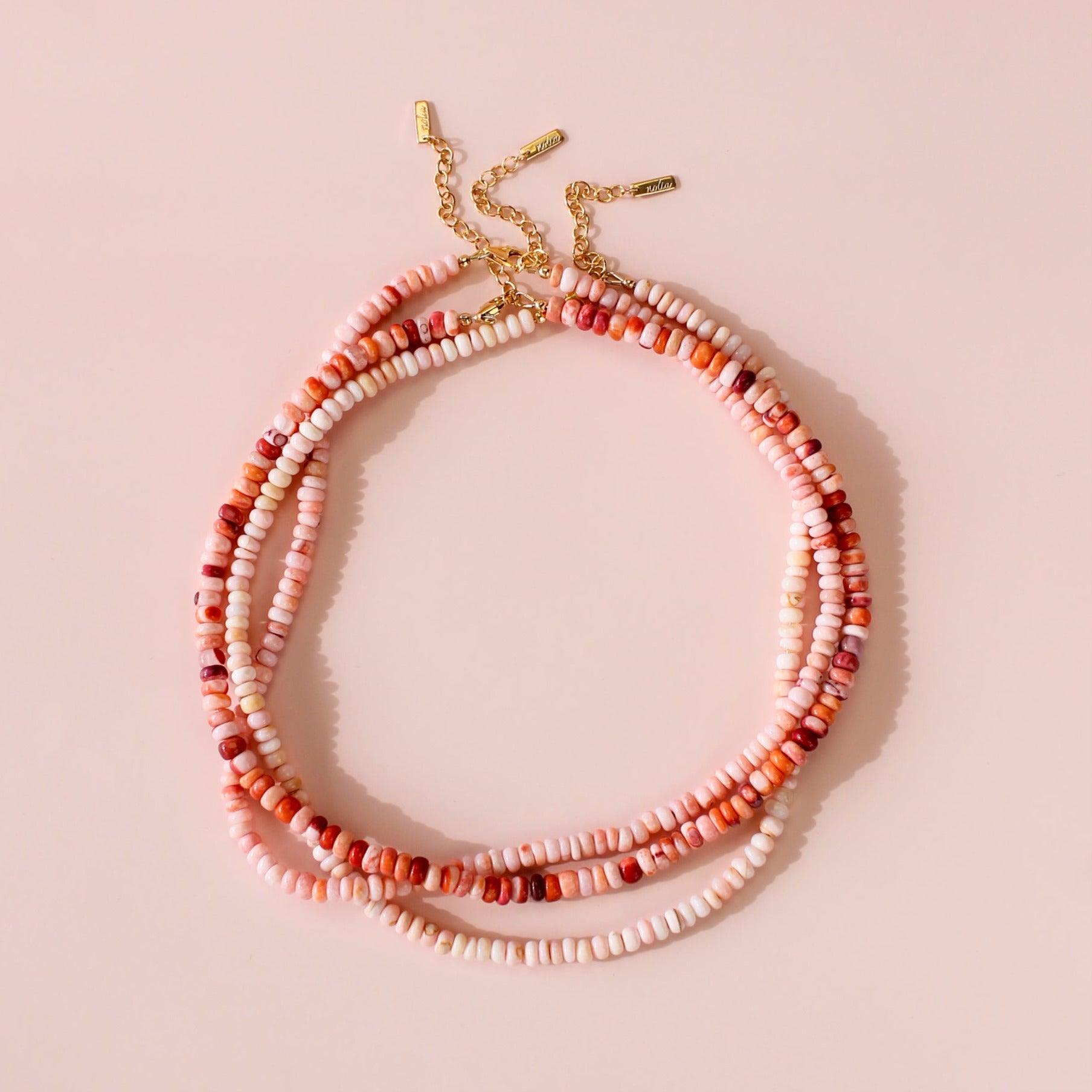 Pink Opal Beaded Necklace - Nolia Jewelry - Meaningful + Sustainably Handcrafted Jewelry