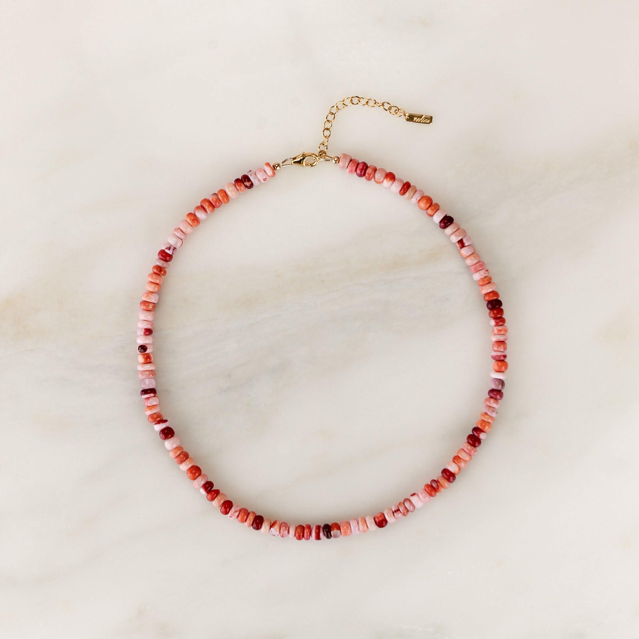 Pink Opal Beaded Necklace - Nolia Jewelry - Meaningful + Sustainably Handcrafted Jewelry