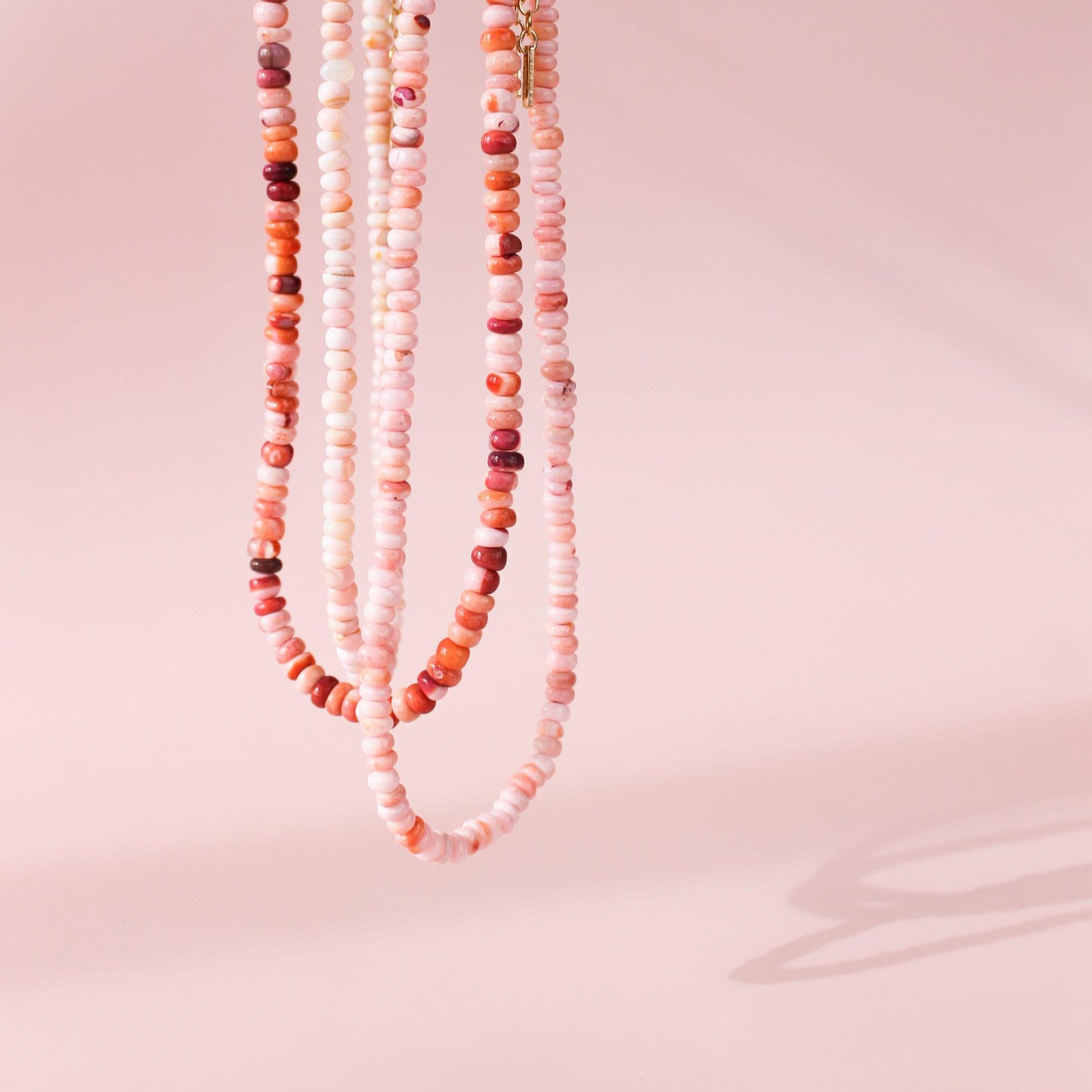 Pink Opal Beaded Necklace - Nolia Jewelry - Meaningful + Sustainably Handcrafted Jewelry