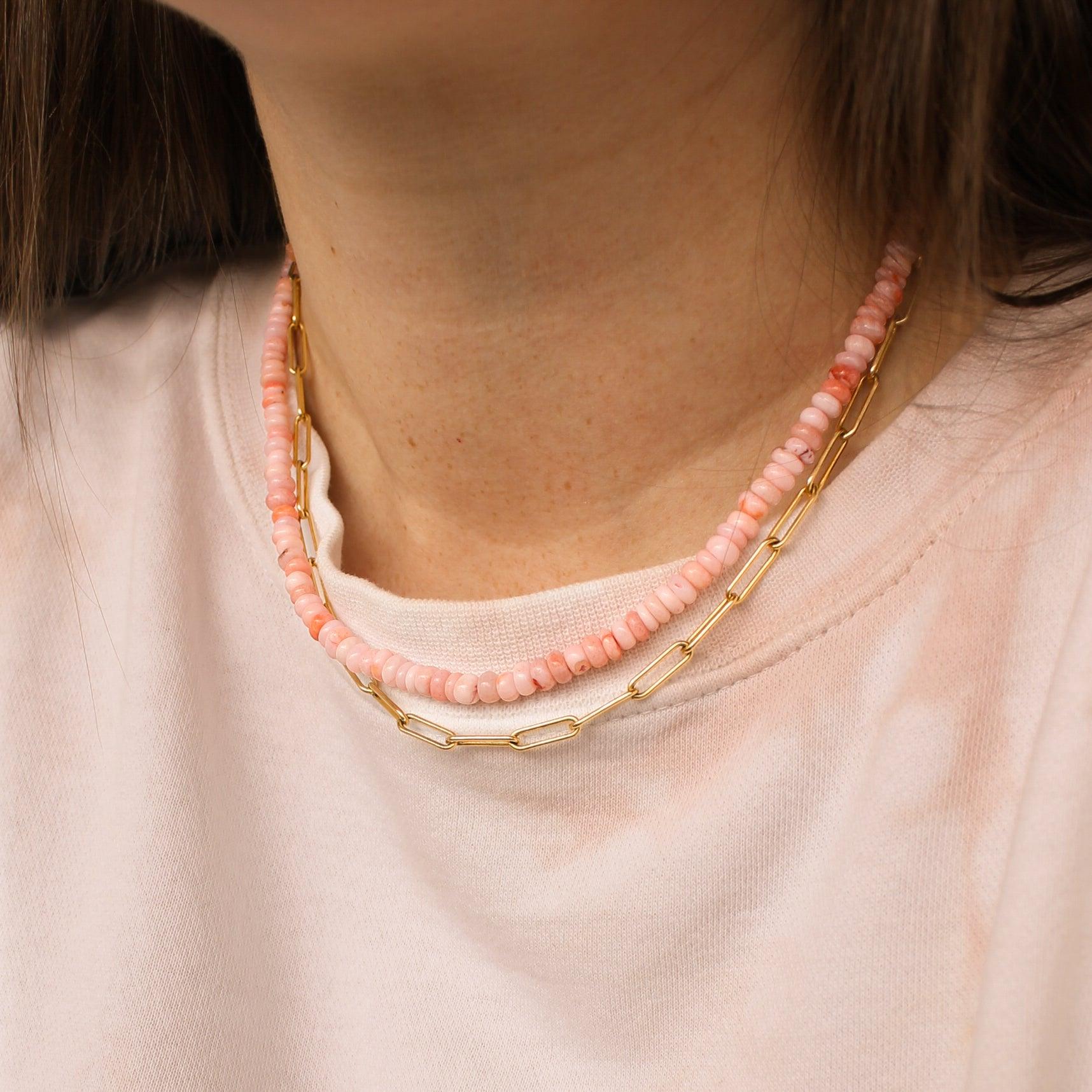 Pink Opal Beaded Necklace - Nolia Jewelry - Meaningful + Sustainably Handcrafted Jewelry