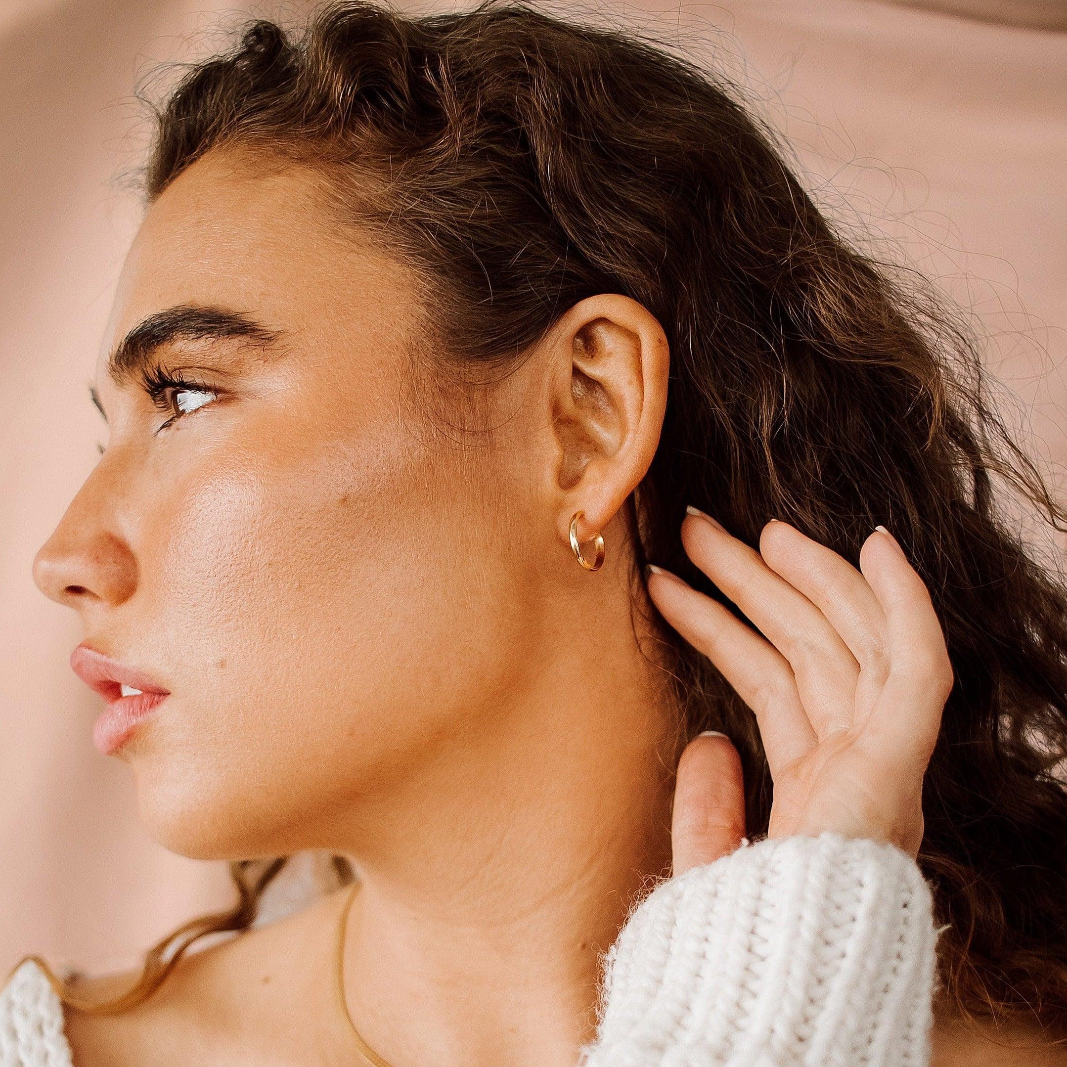 Small Elle Hoops - Nolia Jewelry - Meaningful + Sustainably Handcrafted Jewelry