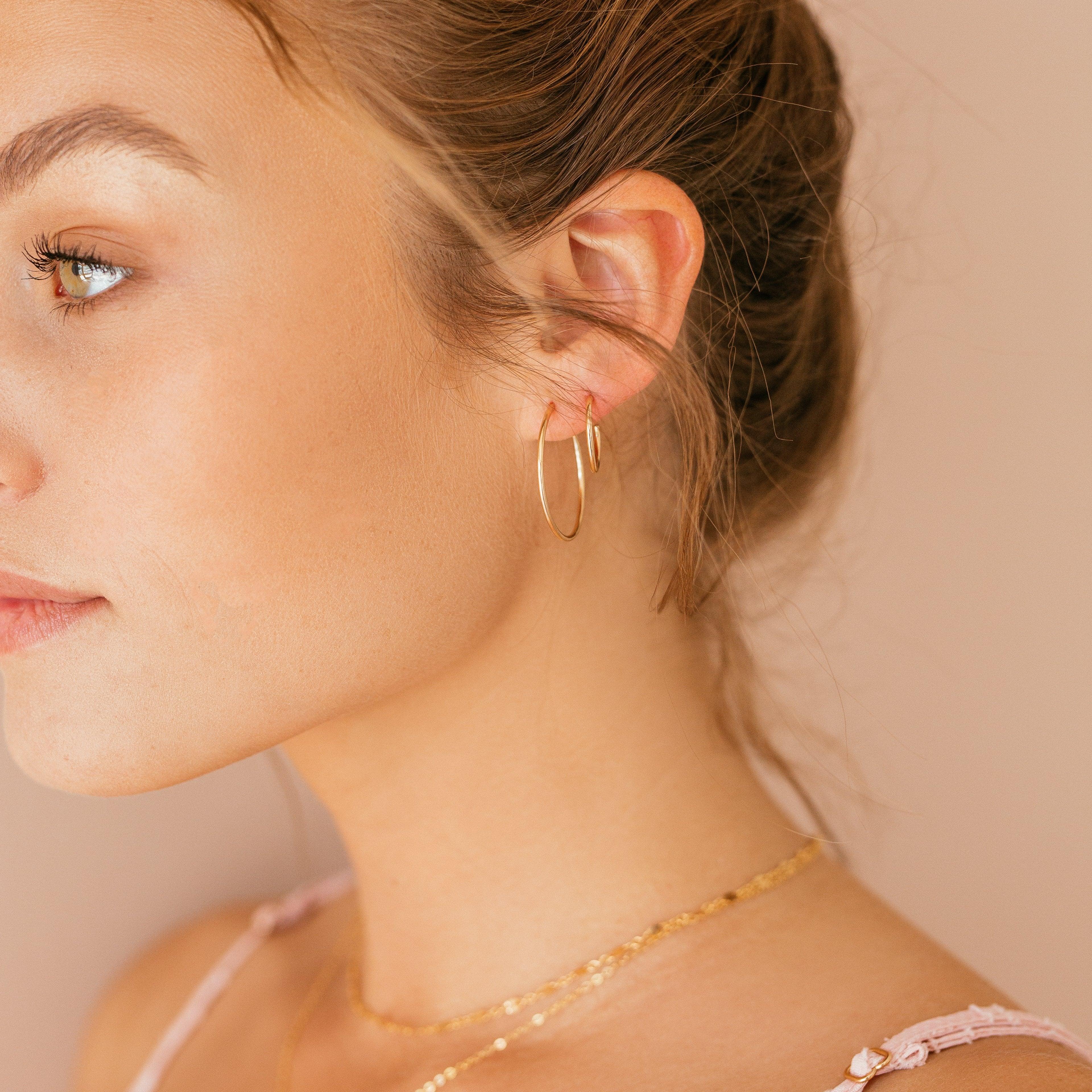 Small Everyday Hoop Earrings - Nolia Jewelry - Meaningful + Sustainably Handcrafted Jewelry