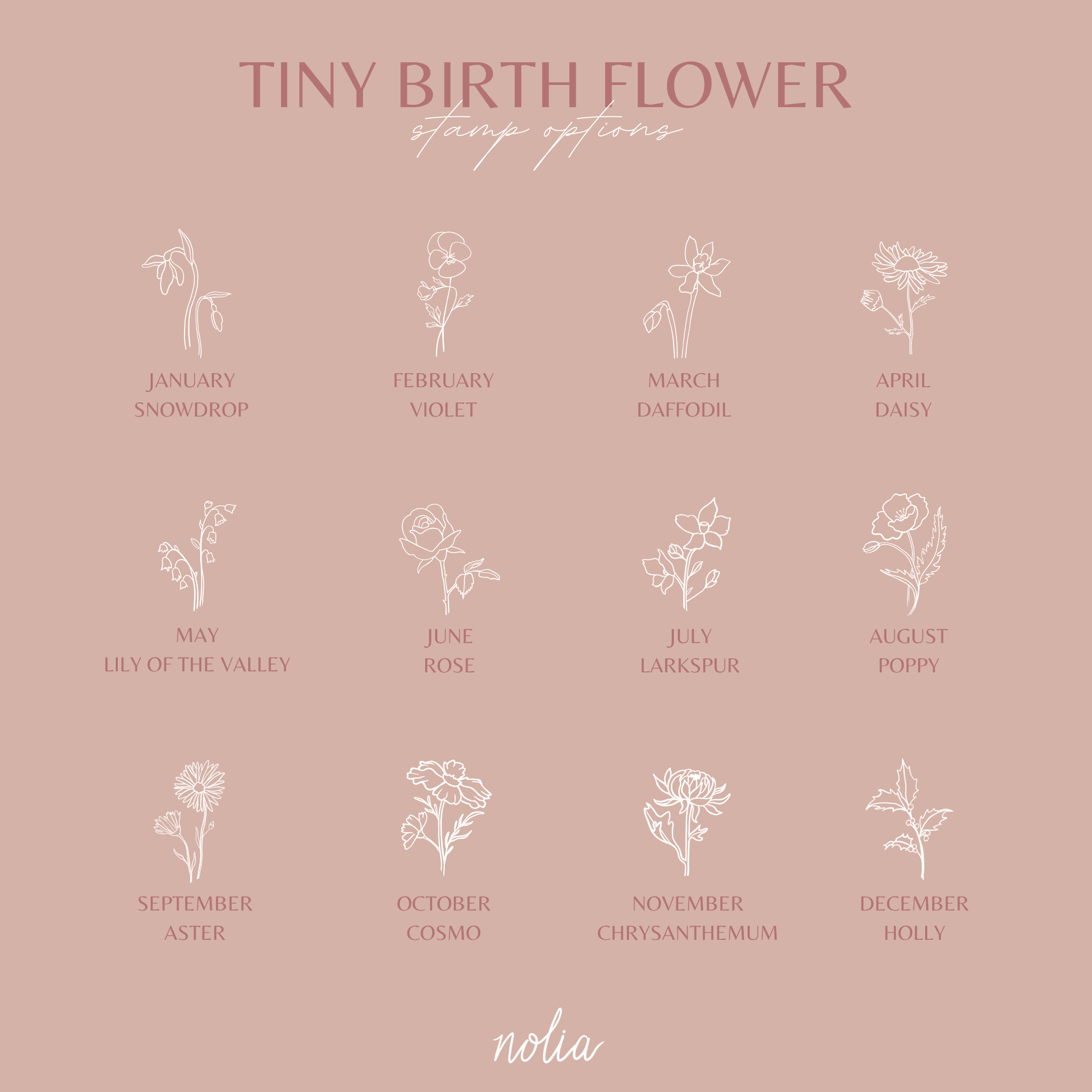 Tiny Birth Flower Necklace - Nolia Jewelry - Meaningful + Sustainably Handcrafted Jewelry