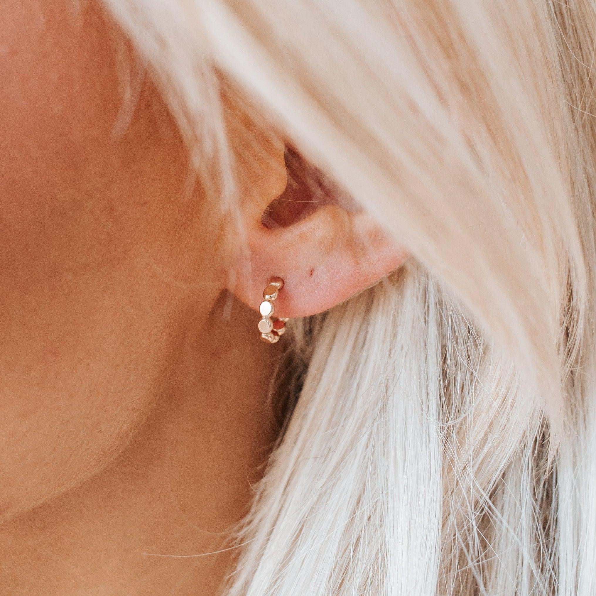 Tiny Cora Hoop Earrings - Nolia Jewelry - Meaningful + Sustainably Handcrafted Jewelry