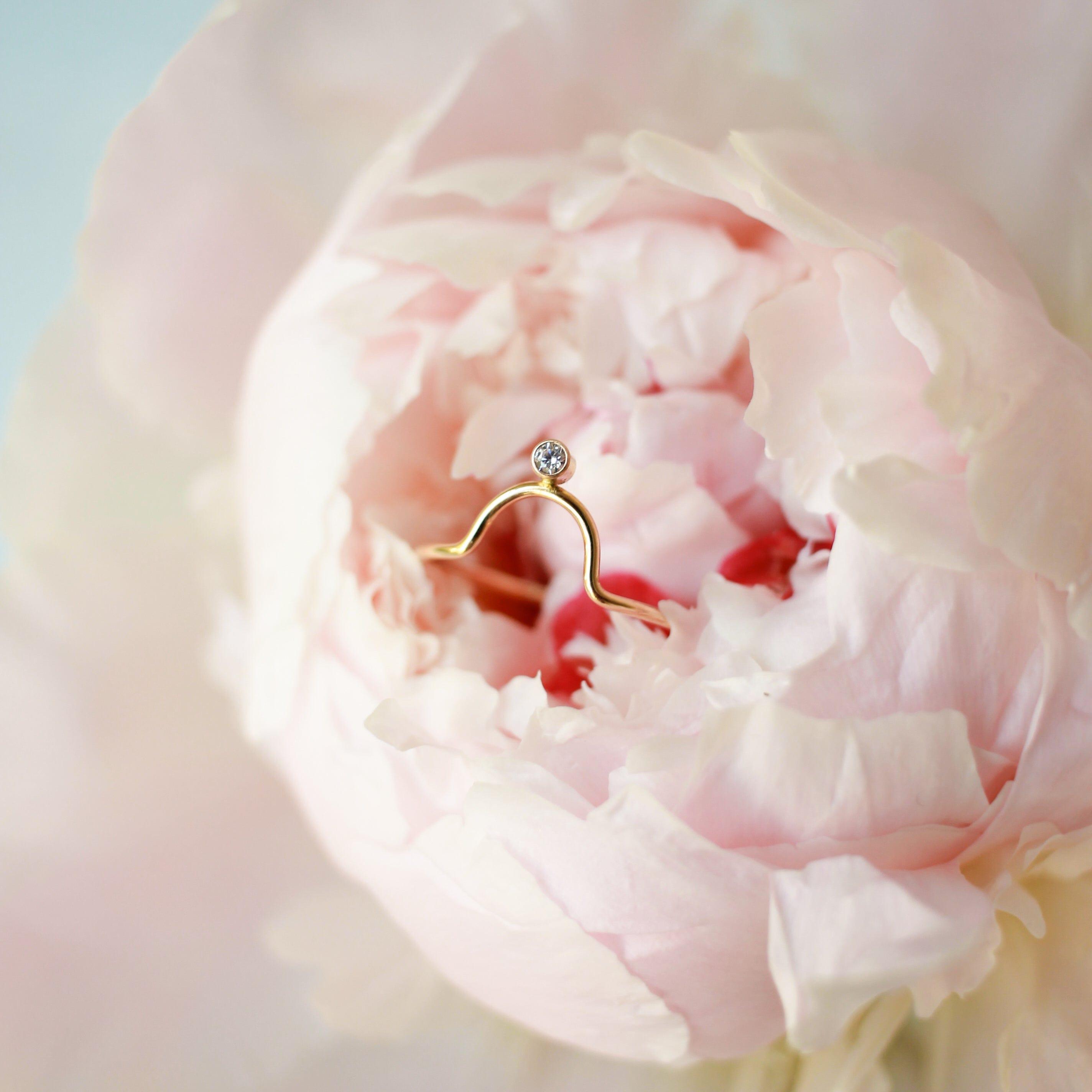 Tiny Gemstone Arch Ring - Nolia Jewelry - Meaningful + Sustainably Handcrafted Jewelry