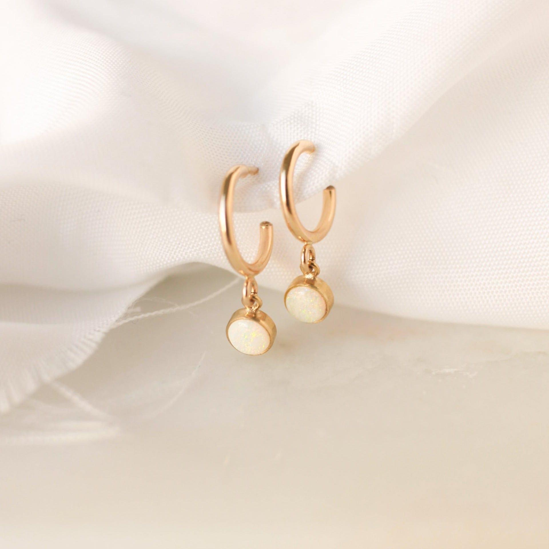 Tiny Gemstone Hoops Earrings • Choose Your Gemstones - Nolia Jewelry - Meaningful + Sustainably Handcrafted Jewelry