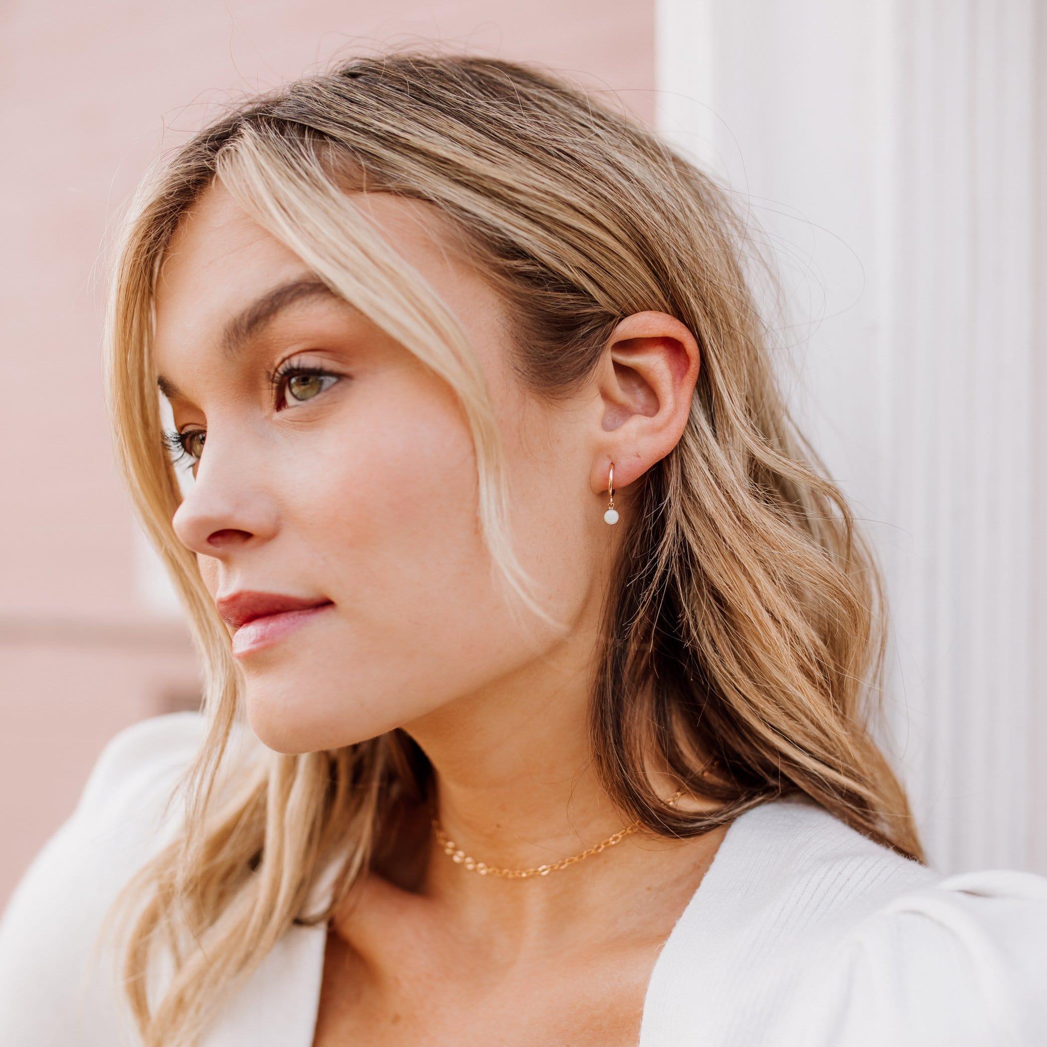 Tiny Gemstone Hoops Earrings • Choose Your Gemstones - Nolia Jewelry - Meaningful + Sustainably Handcrafted Jewelry