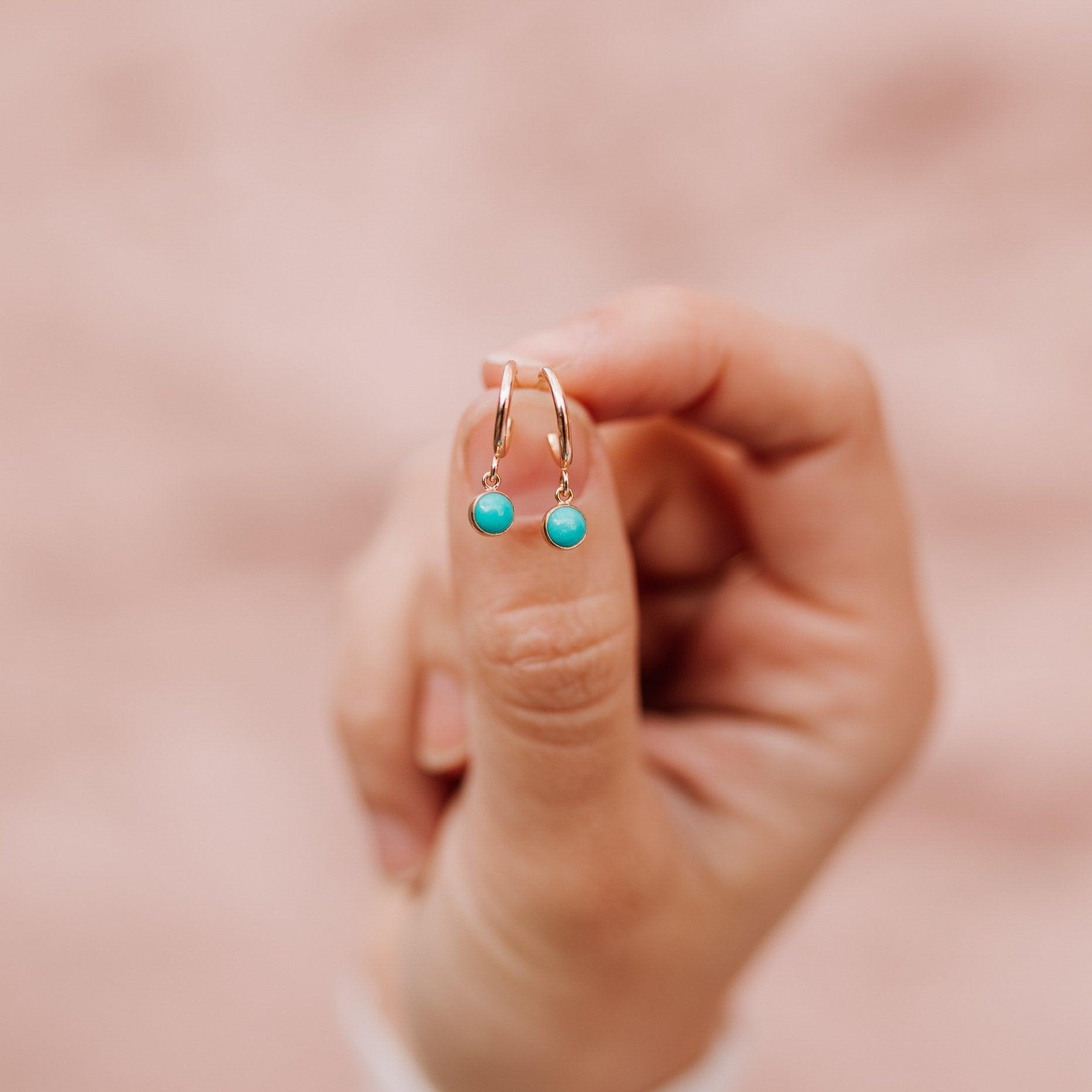 Tiny Gemstone Hoops Earrings • Choose Your Gemstones - Nolia Jewelry - Meaningful + Sustainably Handcrafted Jewelry