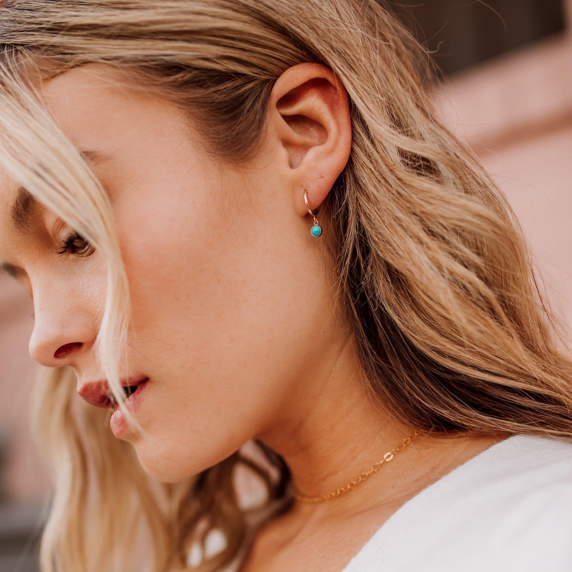 Tiny Gemstone Hoops Earrings • Choose Your Gemstones - Nolia Jewelry - Meaningful + Sustainably Handcrafted Jewelry