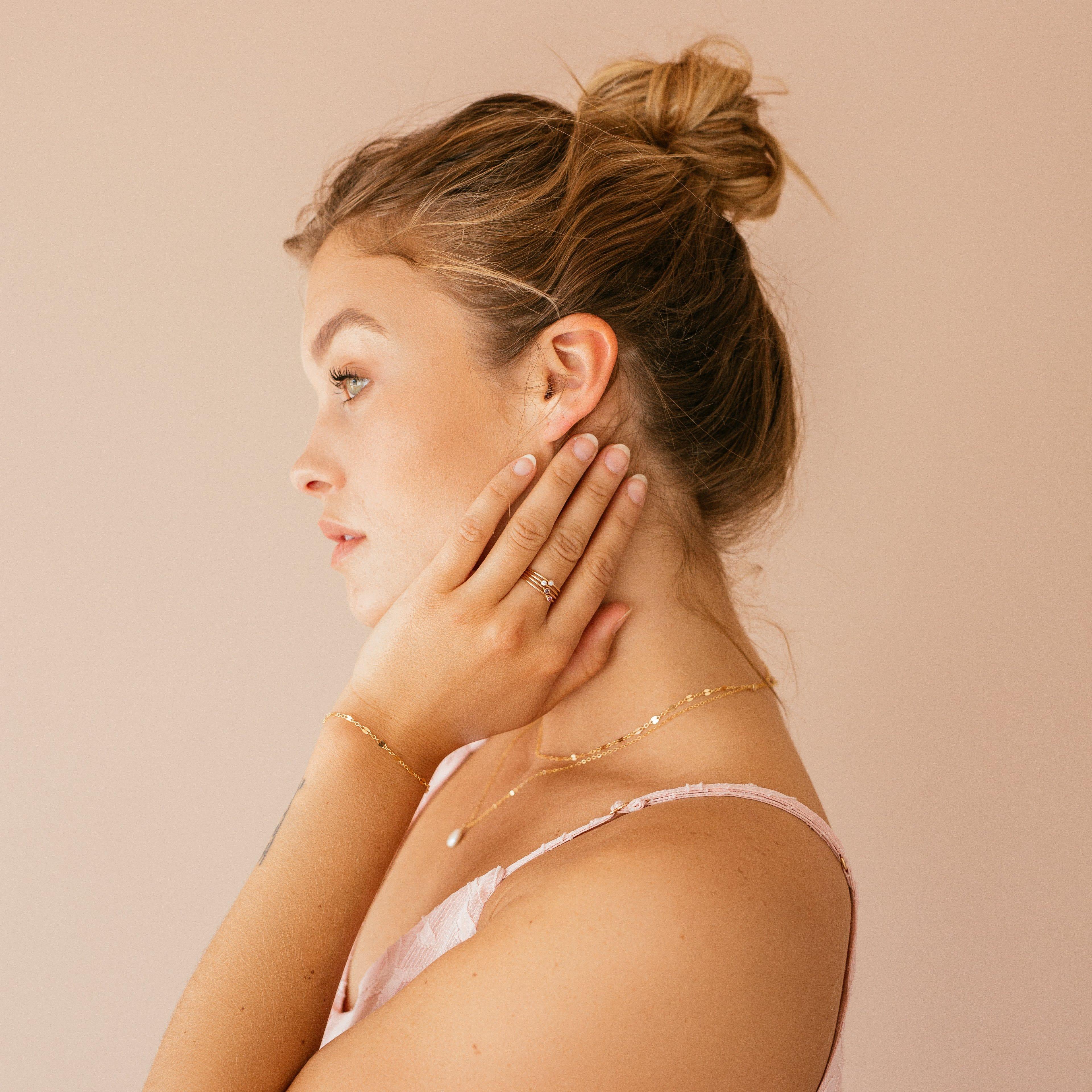 Tiny October Birthstone Ring ∙ Pink Tourmaline - Nolia Jewelry - Meaningful + Sustainably Handcrafted Jewelry