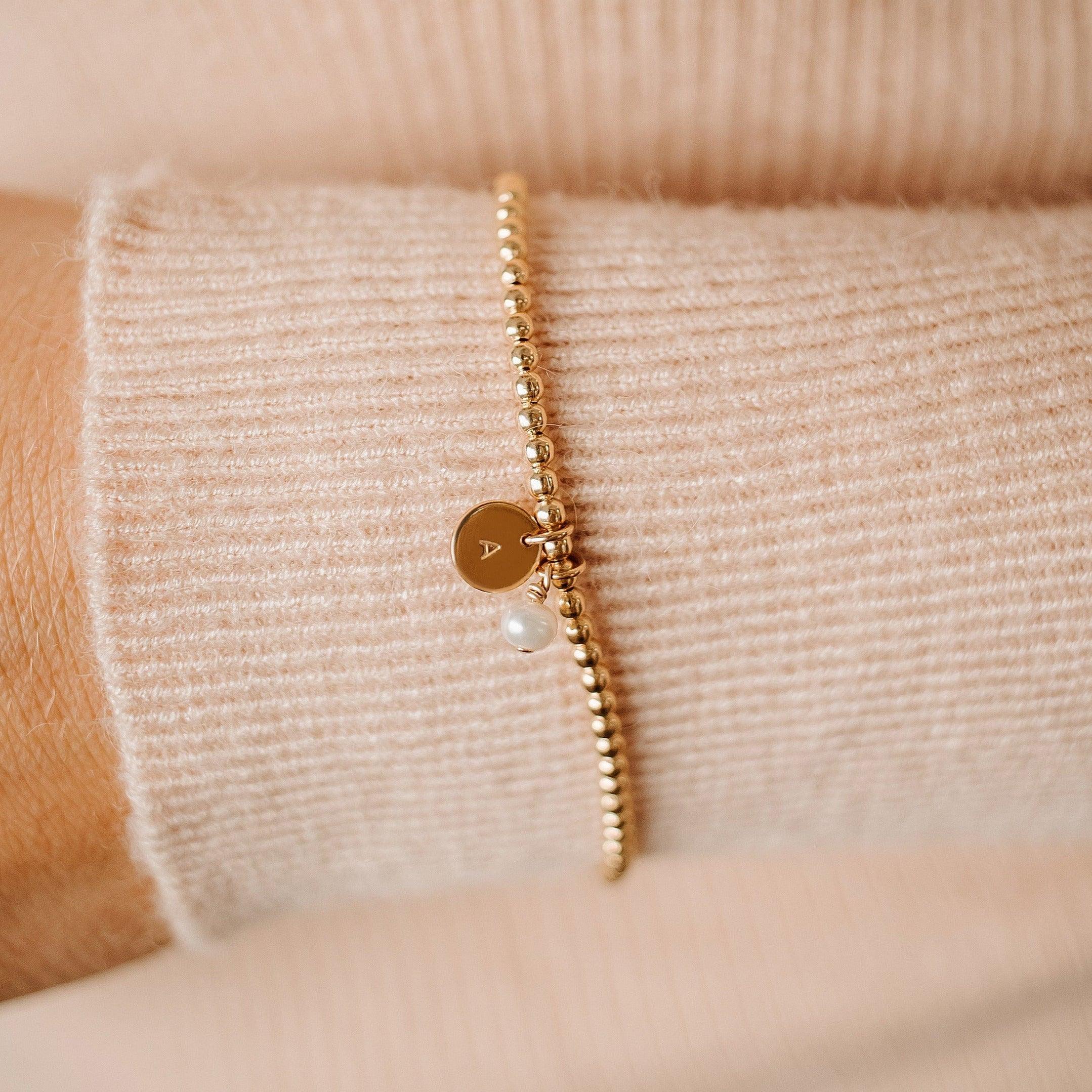 Tiny Personalized Stretch Bracelet - Nolia Jewelry - Meaningful + Sustainably Handcrafted Jewelry