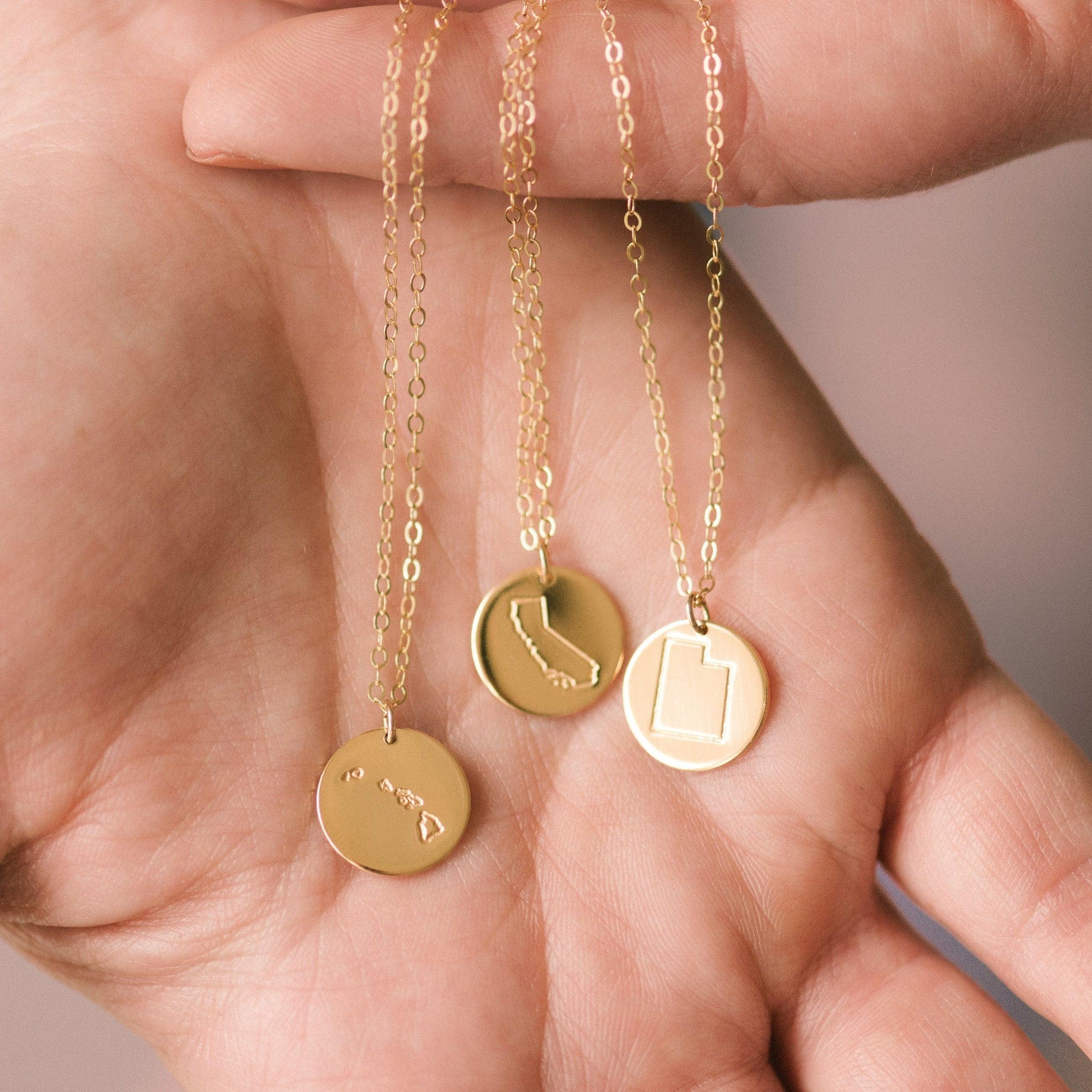 U.S. State Necklace - Nolia Jewelry - Meaningful + Sustainably Handcrafted Jewelry