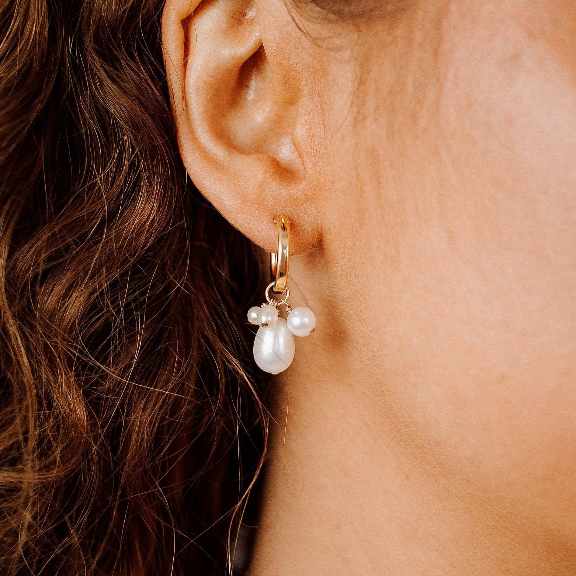 Verona Pearl Hoop Earrings - Nolia Jewelry - Meaningful + Sustainably Handcrafted Jewelry