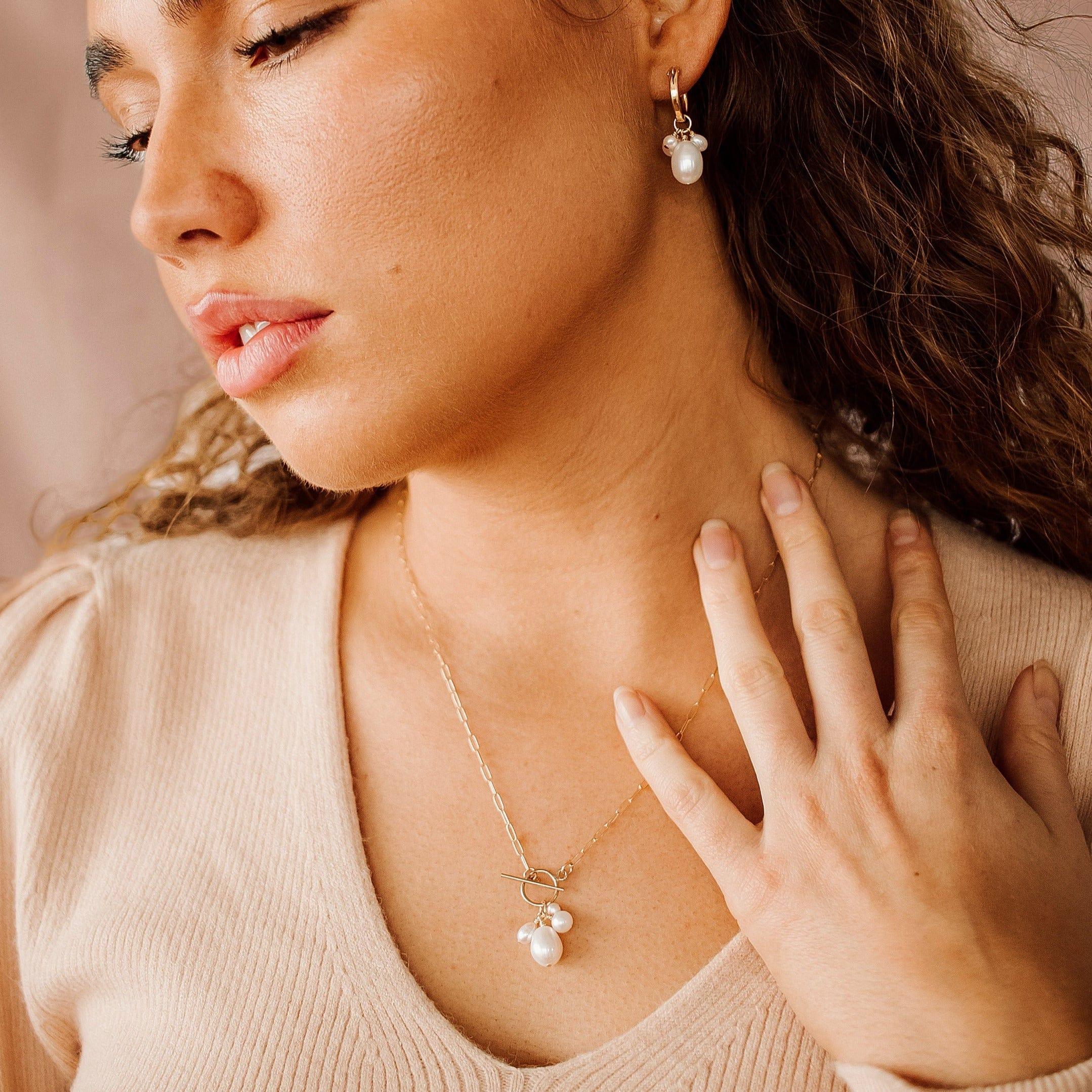 Verona Pearl Hoop Earrings - Nolia Jewelry - Meaningful + Sustainably Handcrafted Jewelry