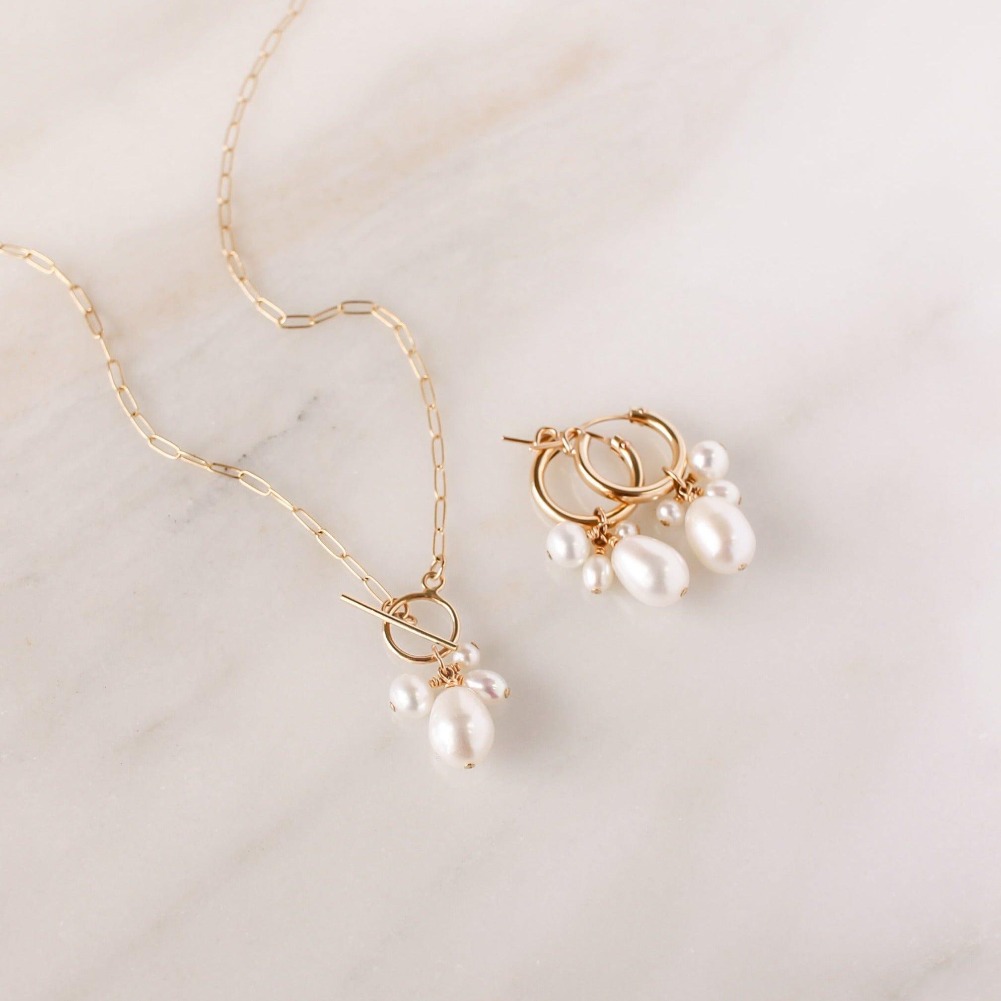 Verona Pearl Hoop Earrings - Nolia Jewelry - Meaningful + Sustainably Handcrafted Jewelry