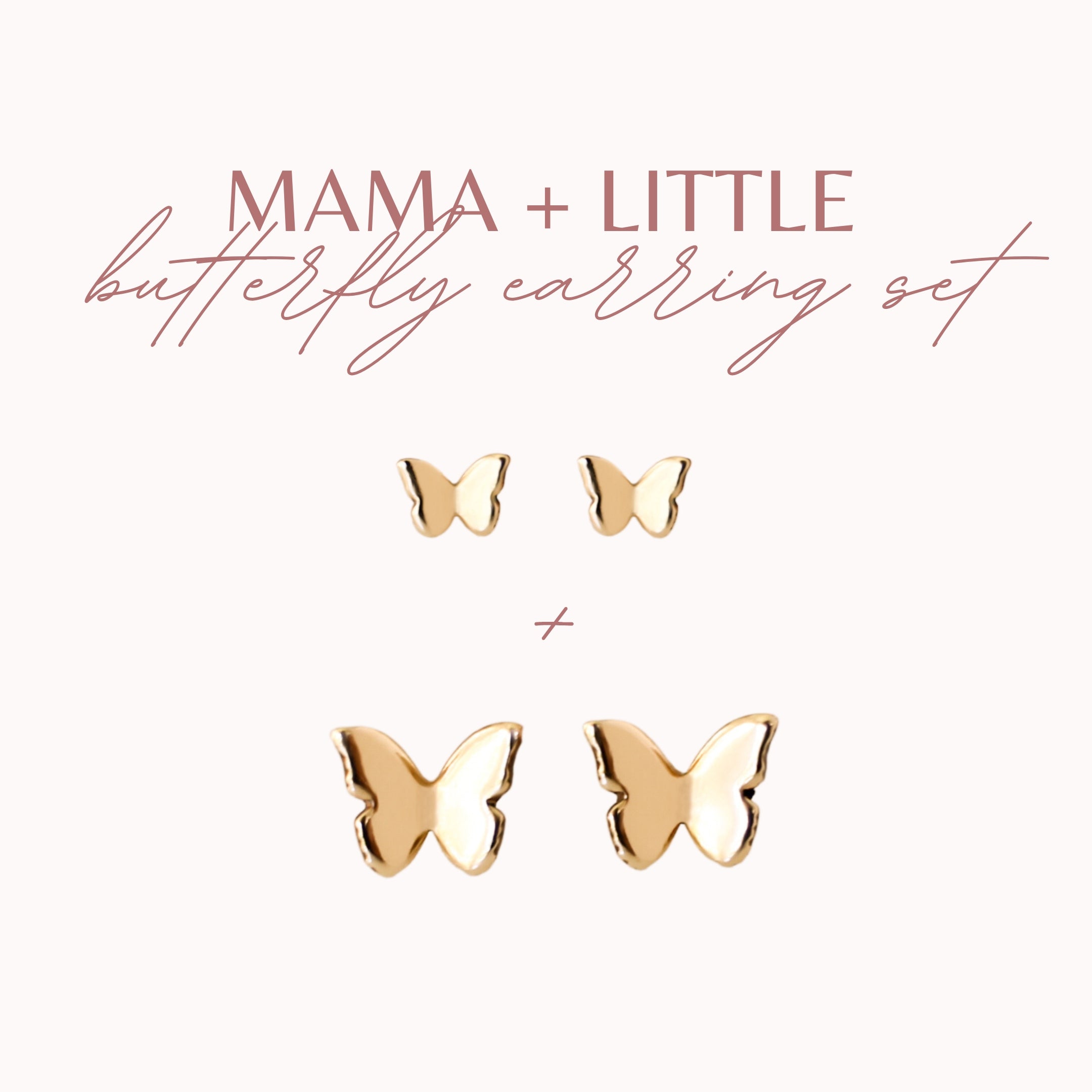 Mama + Little Butterfly Stud Earring Set