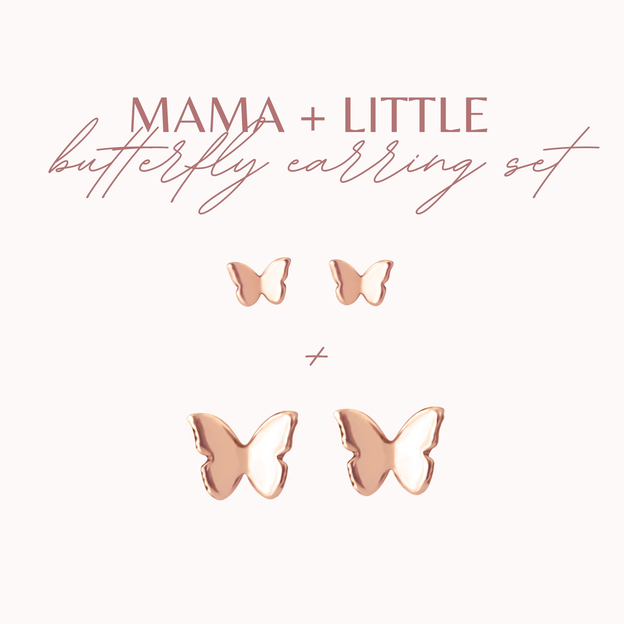 Mama + Little Butterfly Stud Earring Set