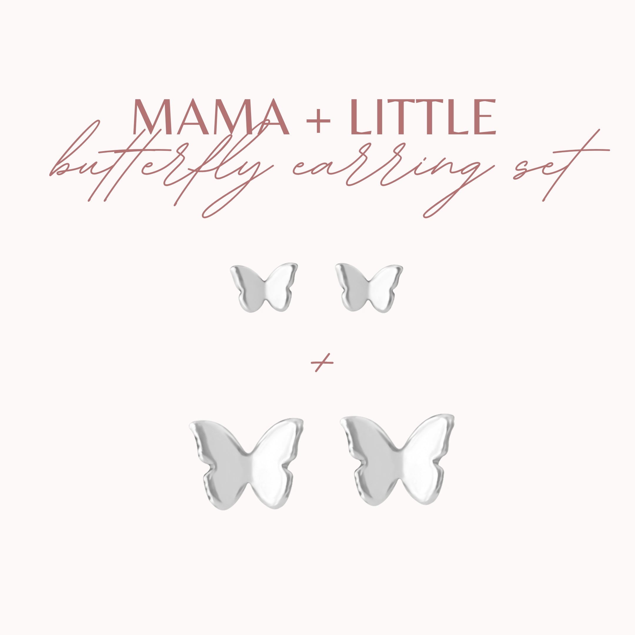 Mama + Little Butterfly Stud Earring Set