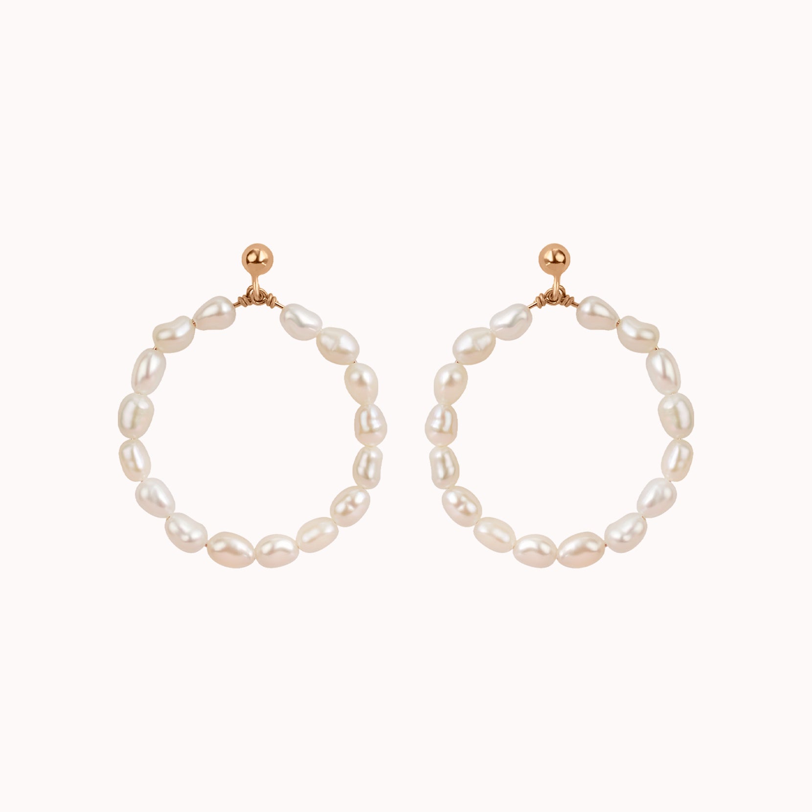 Carina Pearl Hoop Earrings