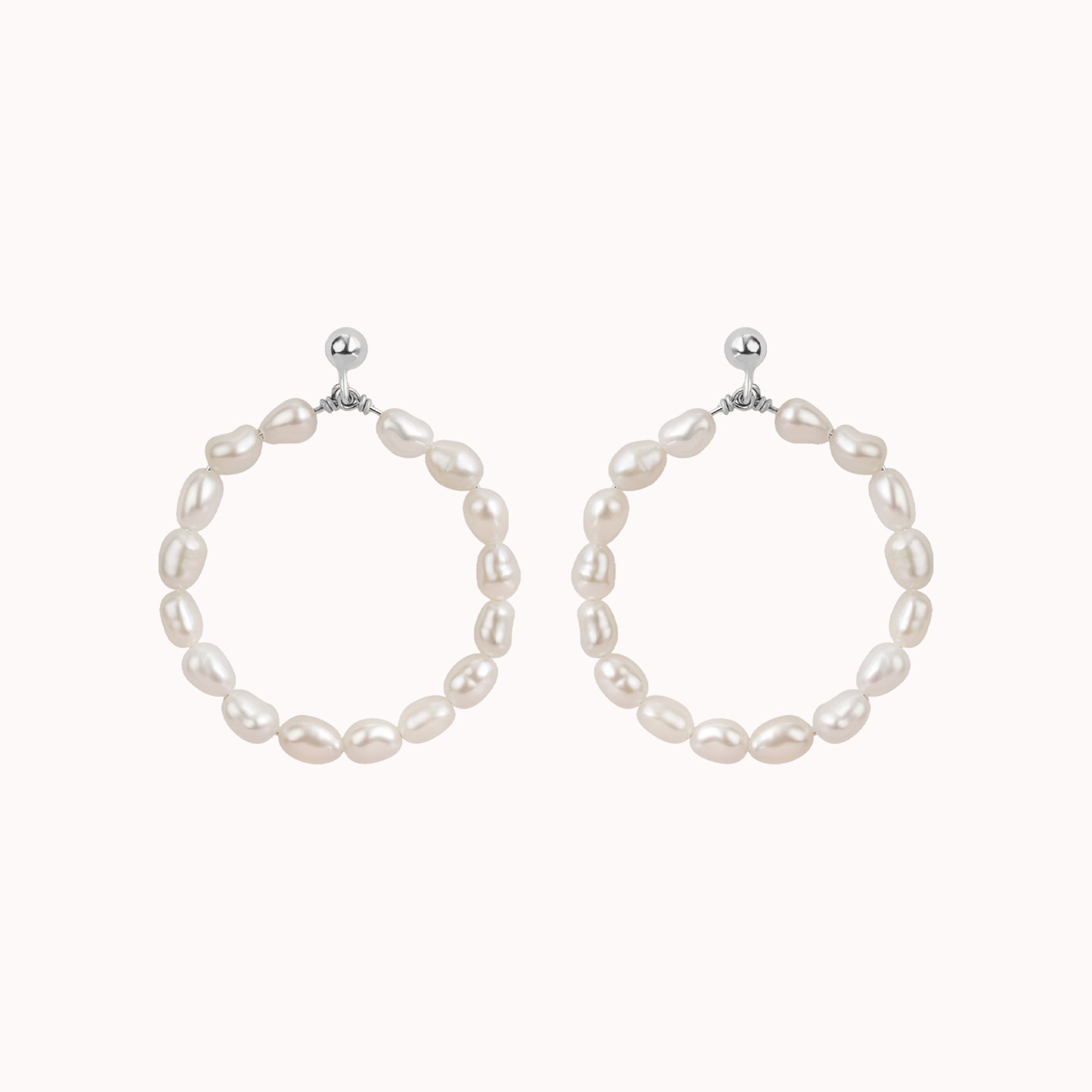 Carina Pearl Hoop Earrings