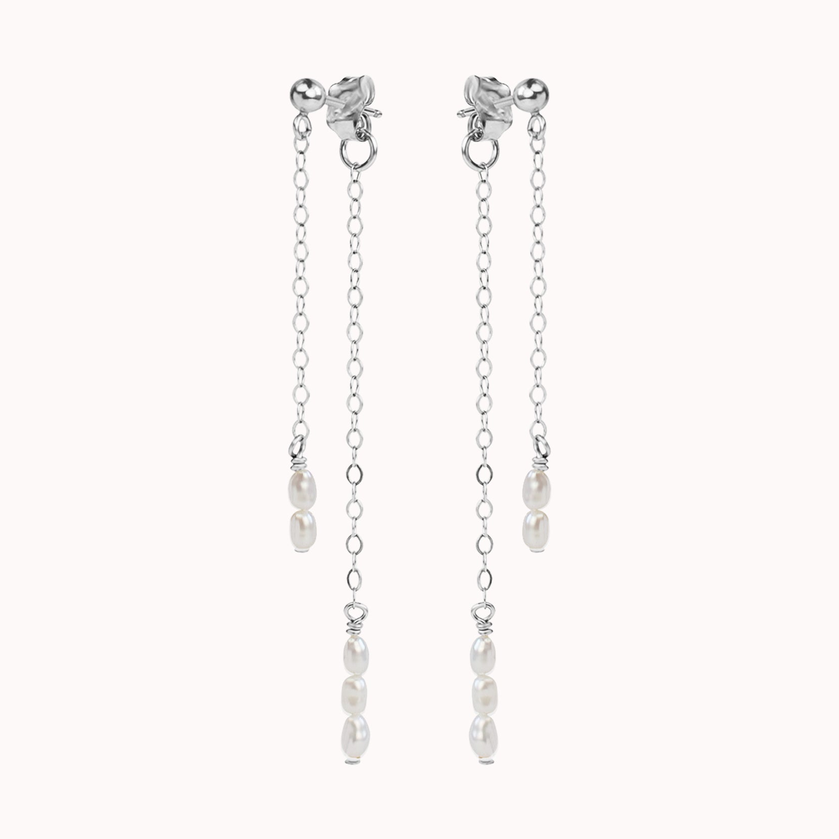 Cordelia Double Pearl Drop Earrings