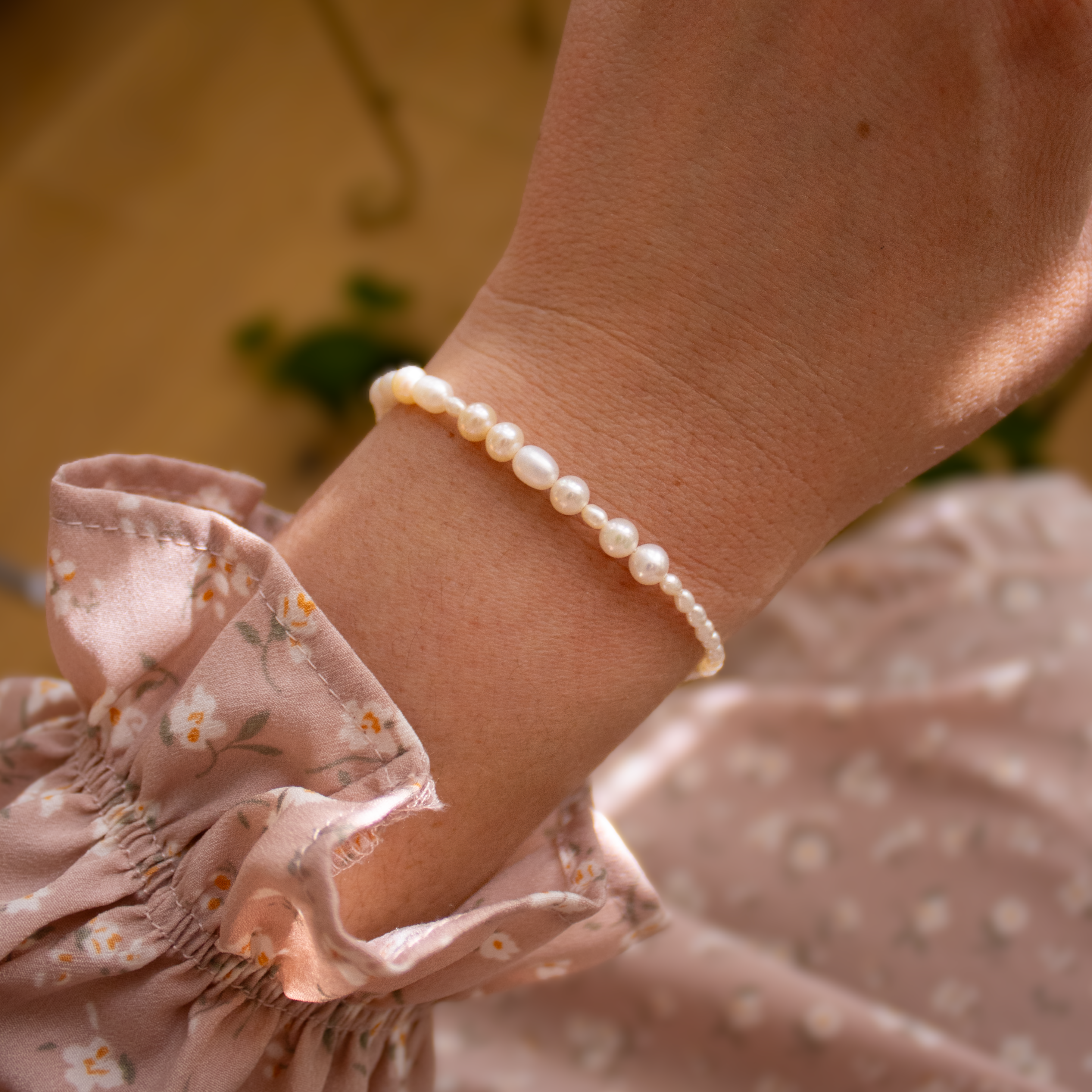ILY Morse Code Pearl Bracelet