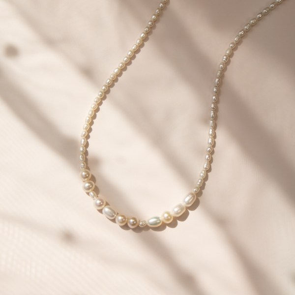 ILY Morse Code Pearl Necklace • 