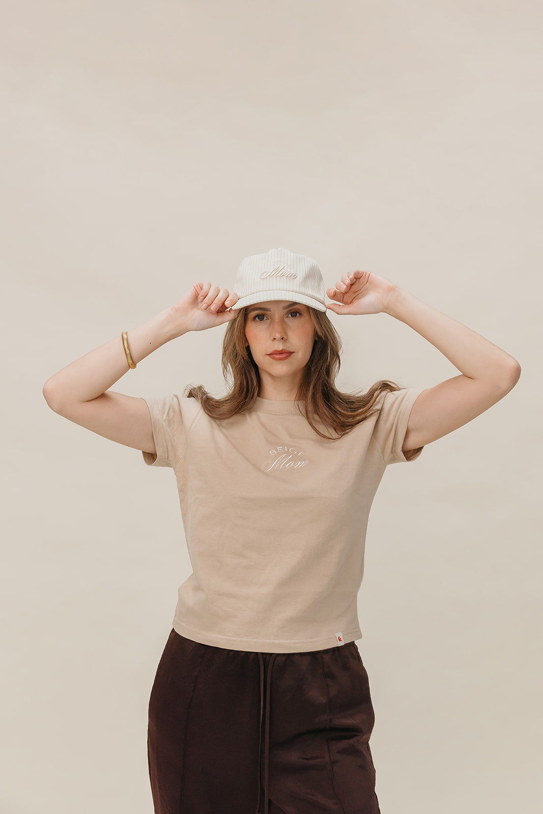 BEIGE MOM BASEBALL CAP