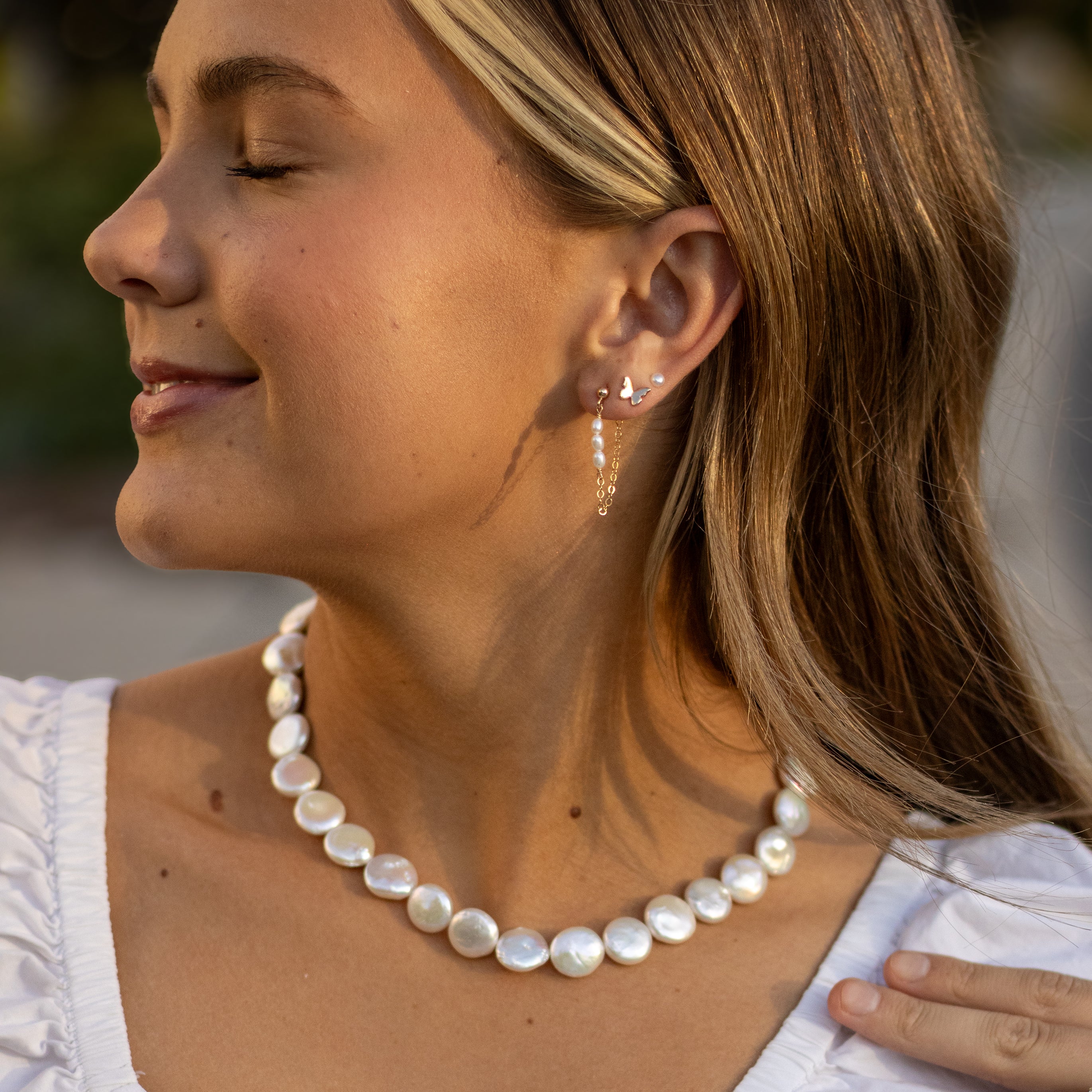 Tiny Pearl Stud Earrings