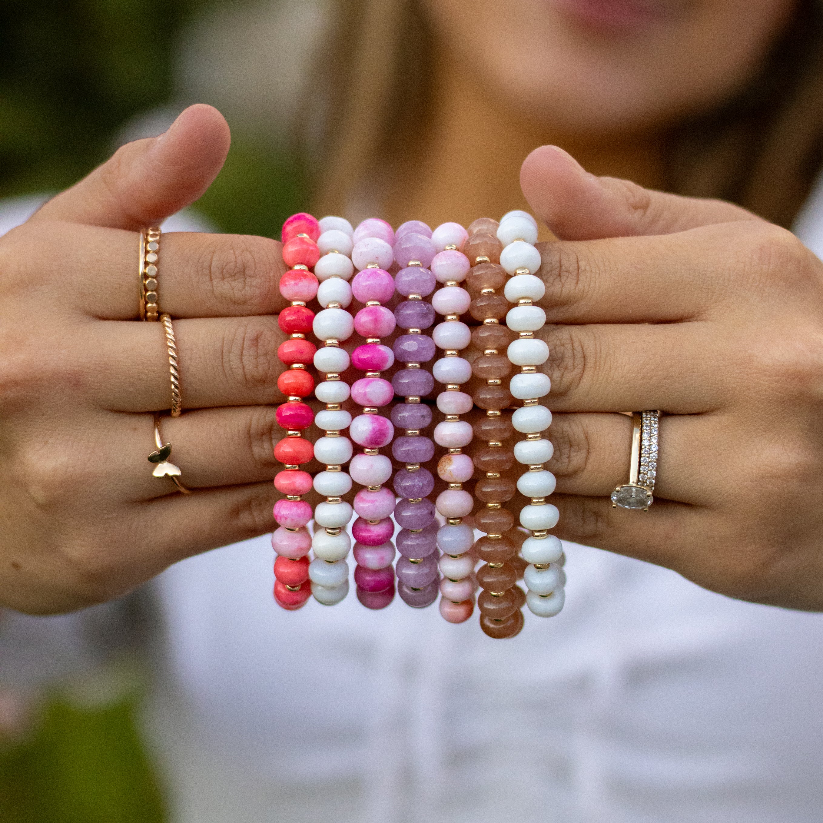 White Opal Stretch Bracelet