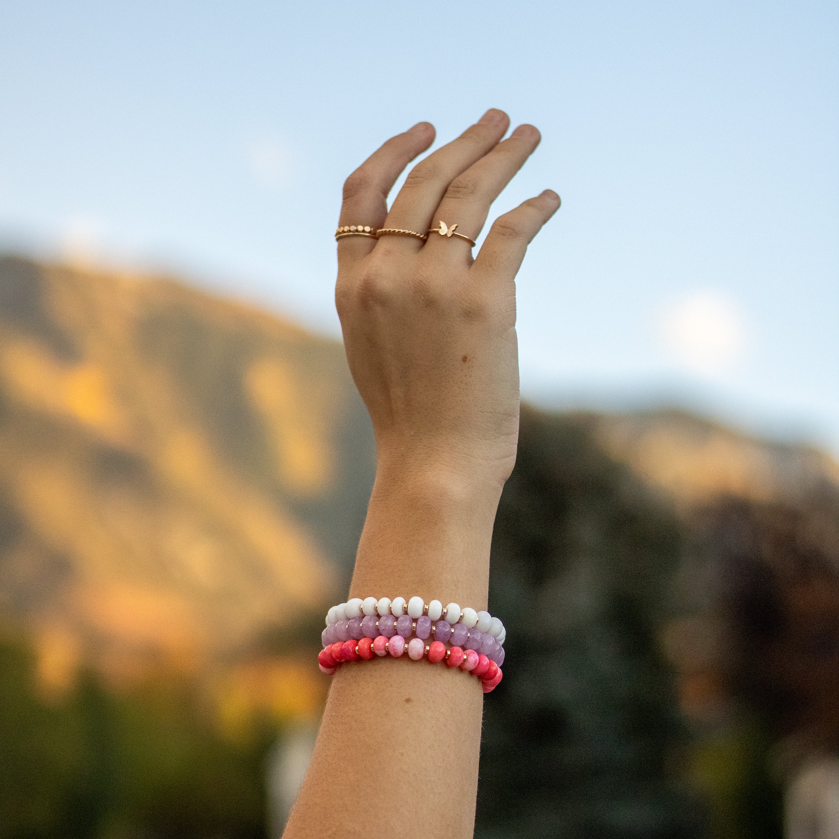 Hot Pink Opal Stretch Bracelet
