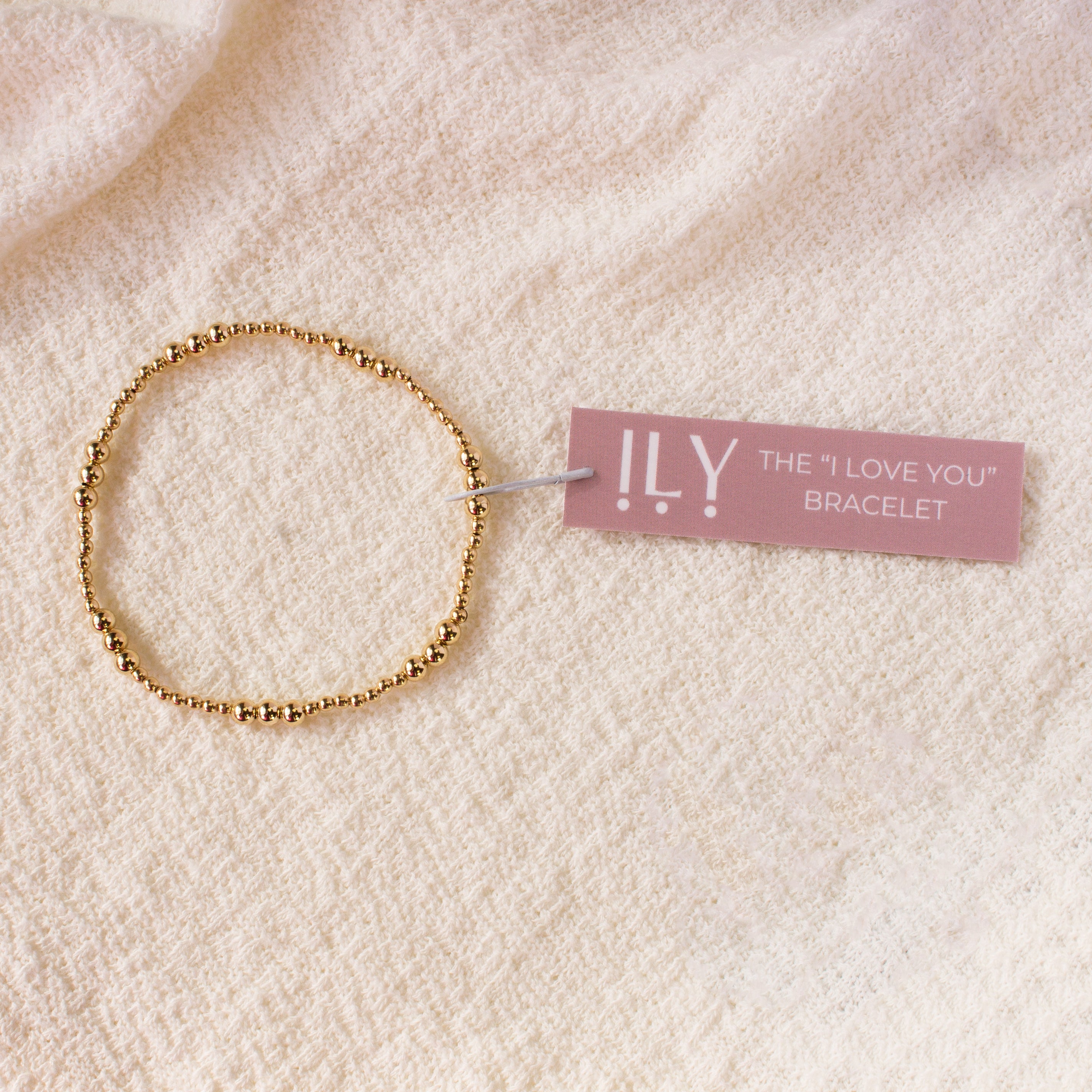 ILY Beaded Stretch Bracelet