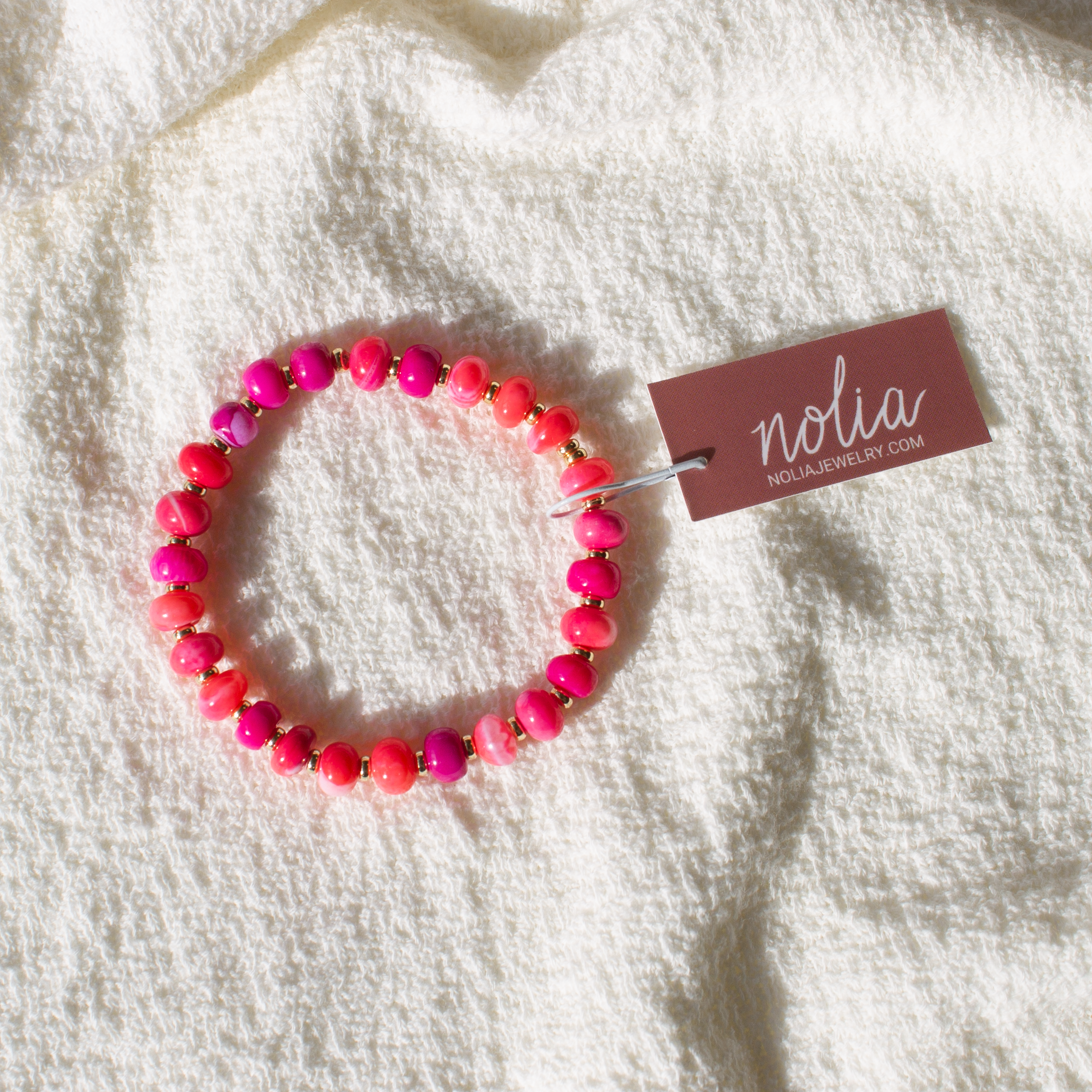 Hot Pink Opal Stretch Bracelet