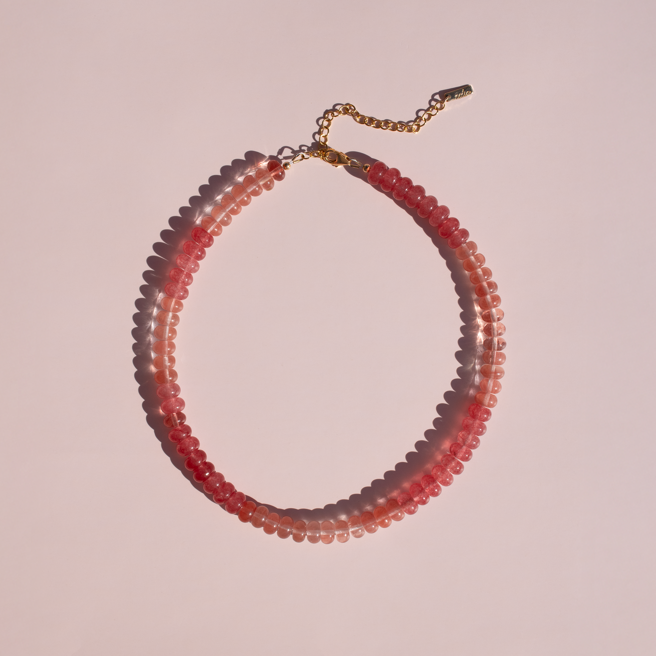 Strawberry Ombré Gemstone Necklace • Color Coded Collection