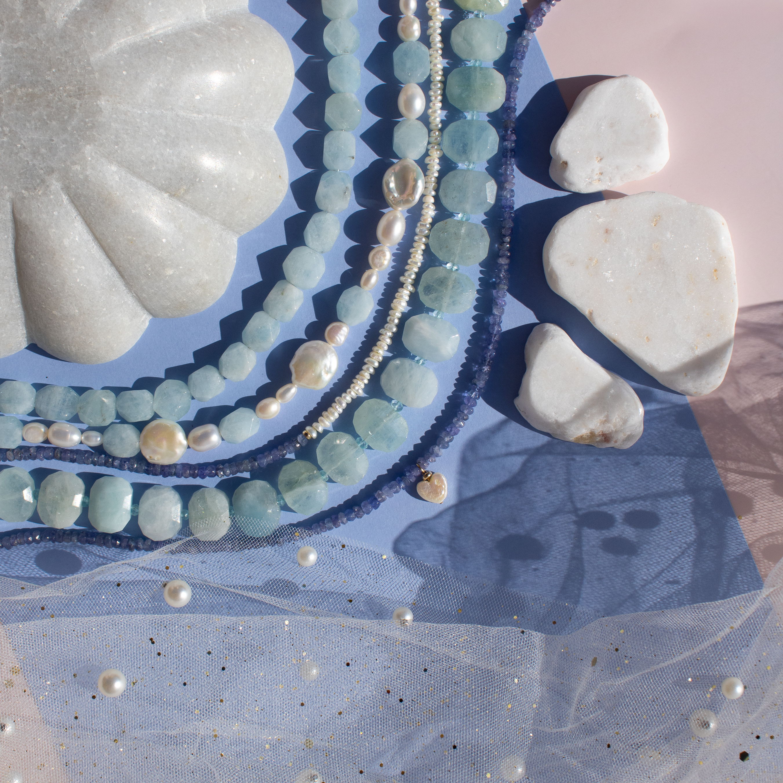 Aquamarine Nugget Necklace • Color Coded Collection