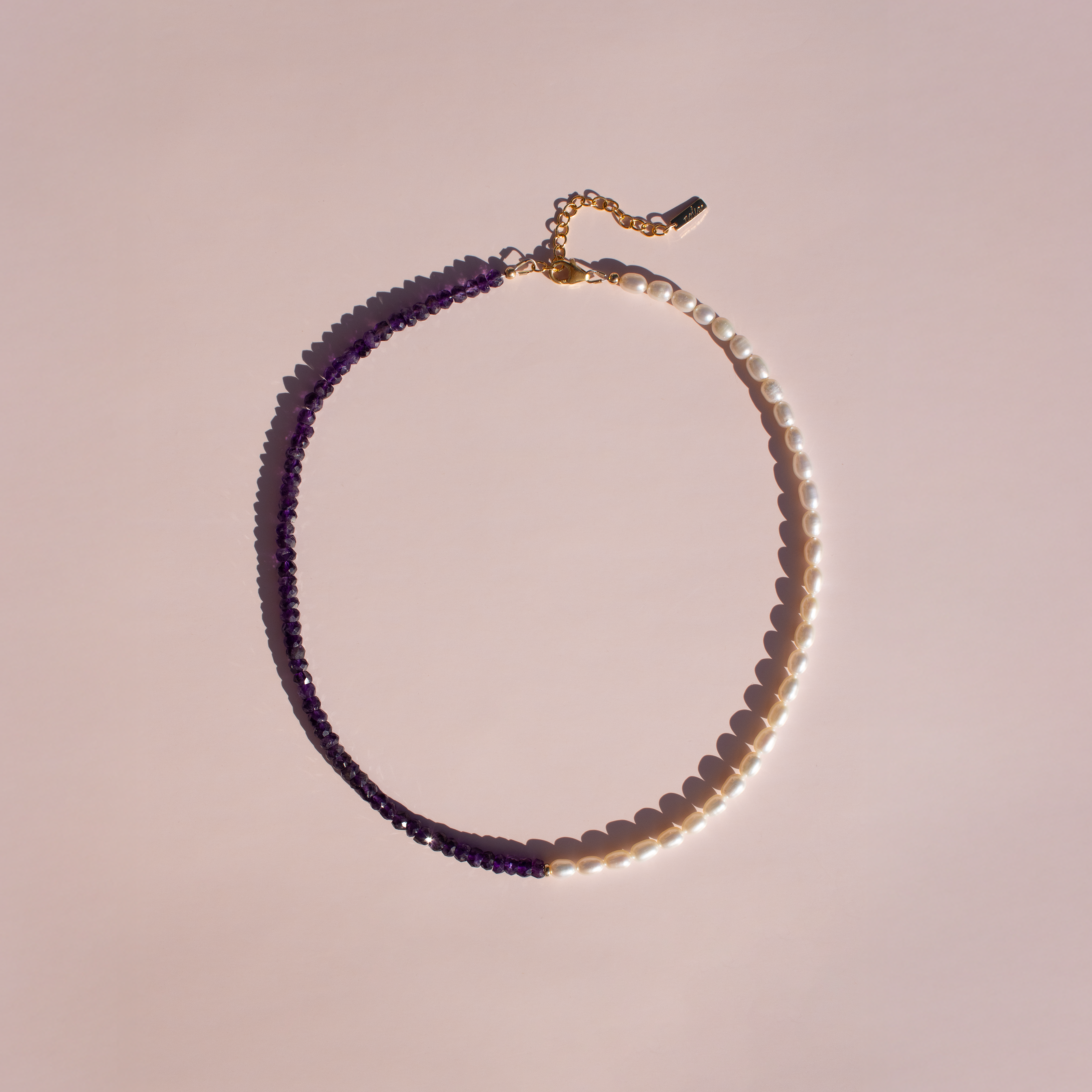 Amethyst + Pearl Necklace • Color Coded Collection