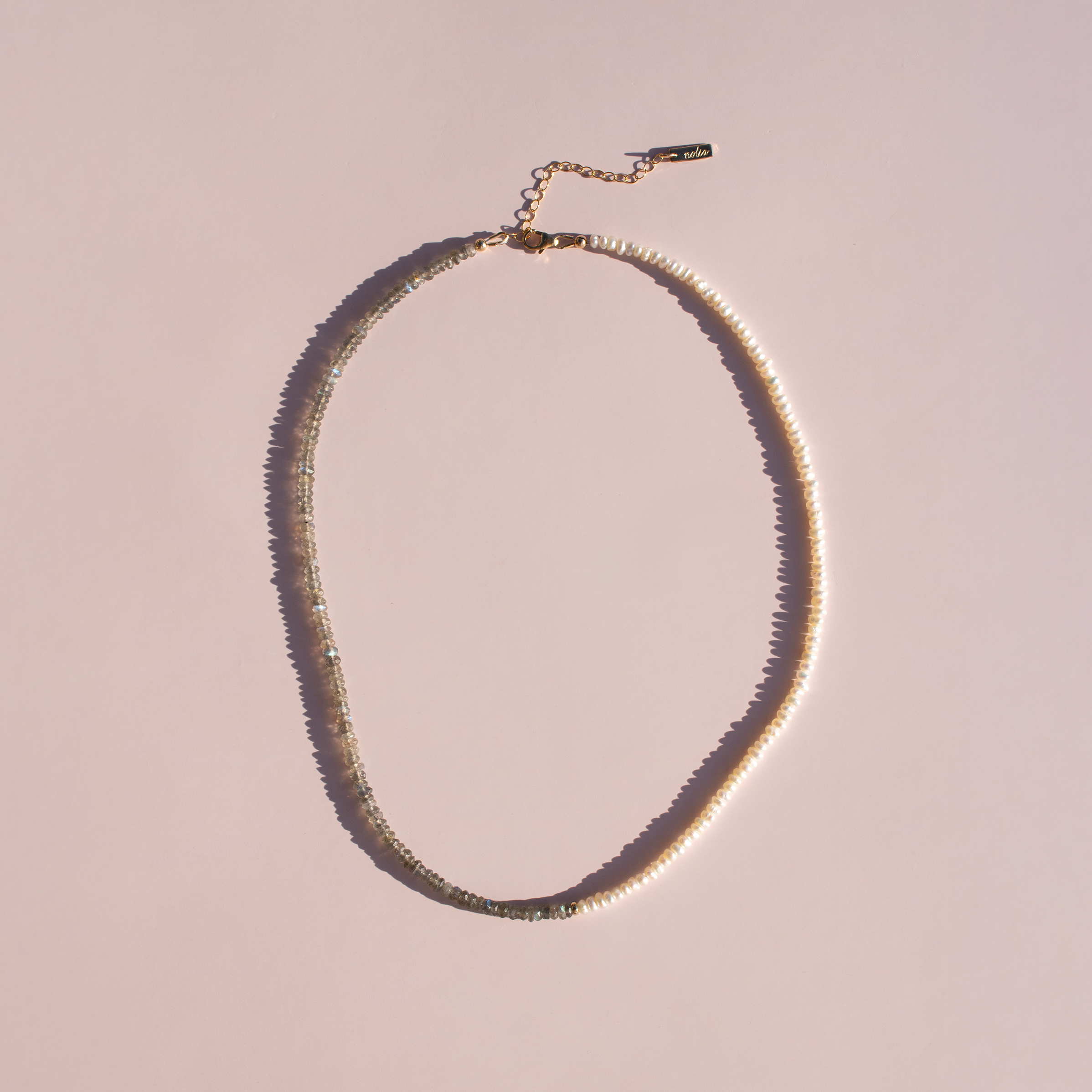 Pearl + Labradorite Strand Necklace • Color Coded Collection