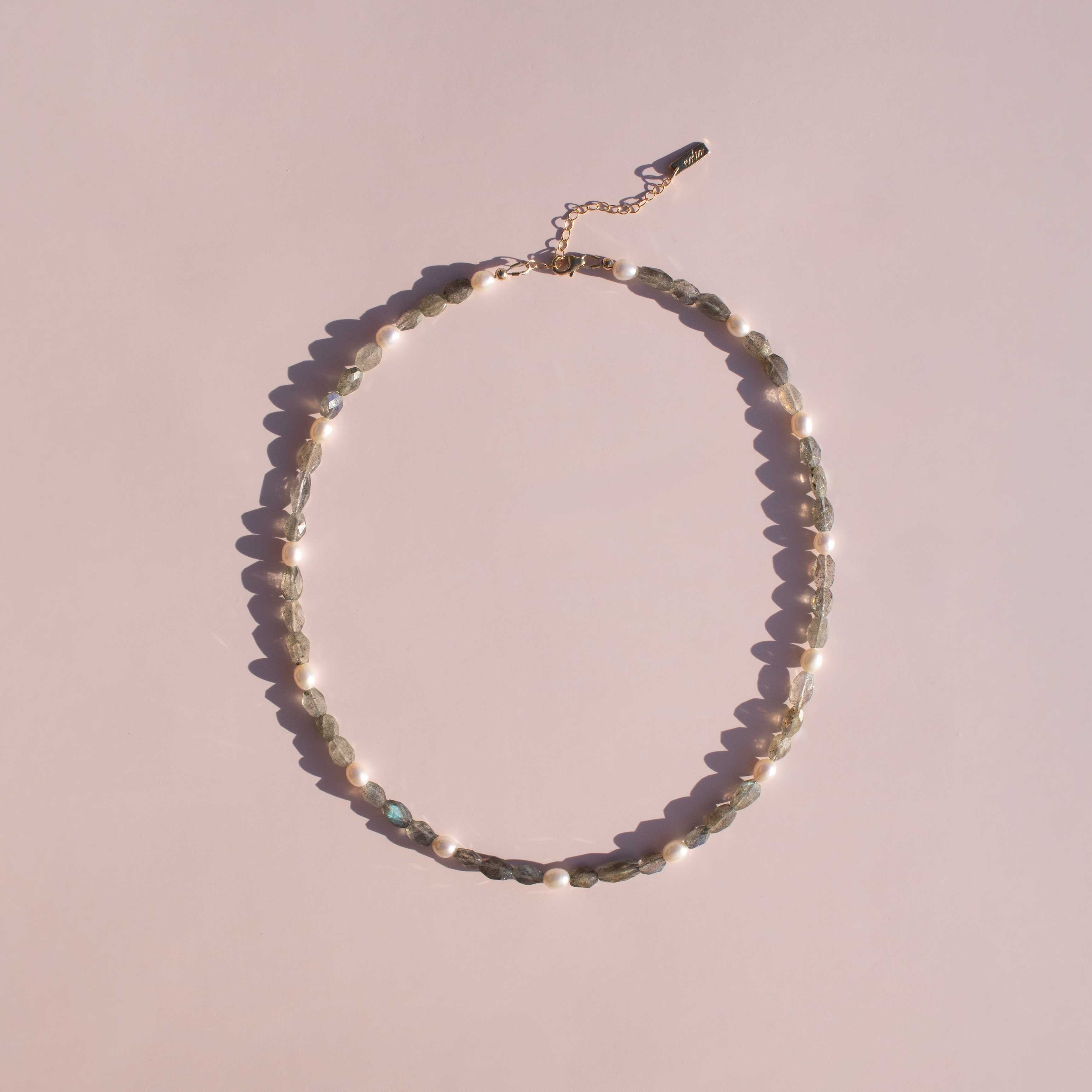 Labradorite + Pearl Necklace • Color Coded Collection
