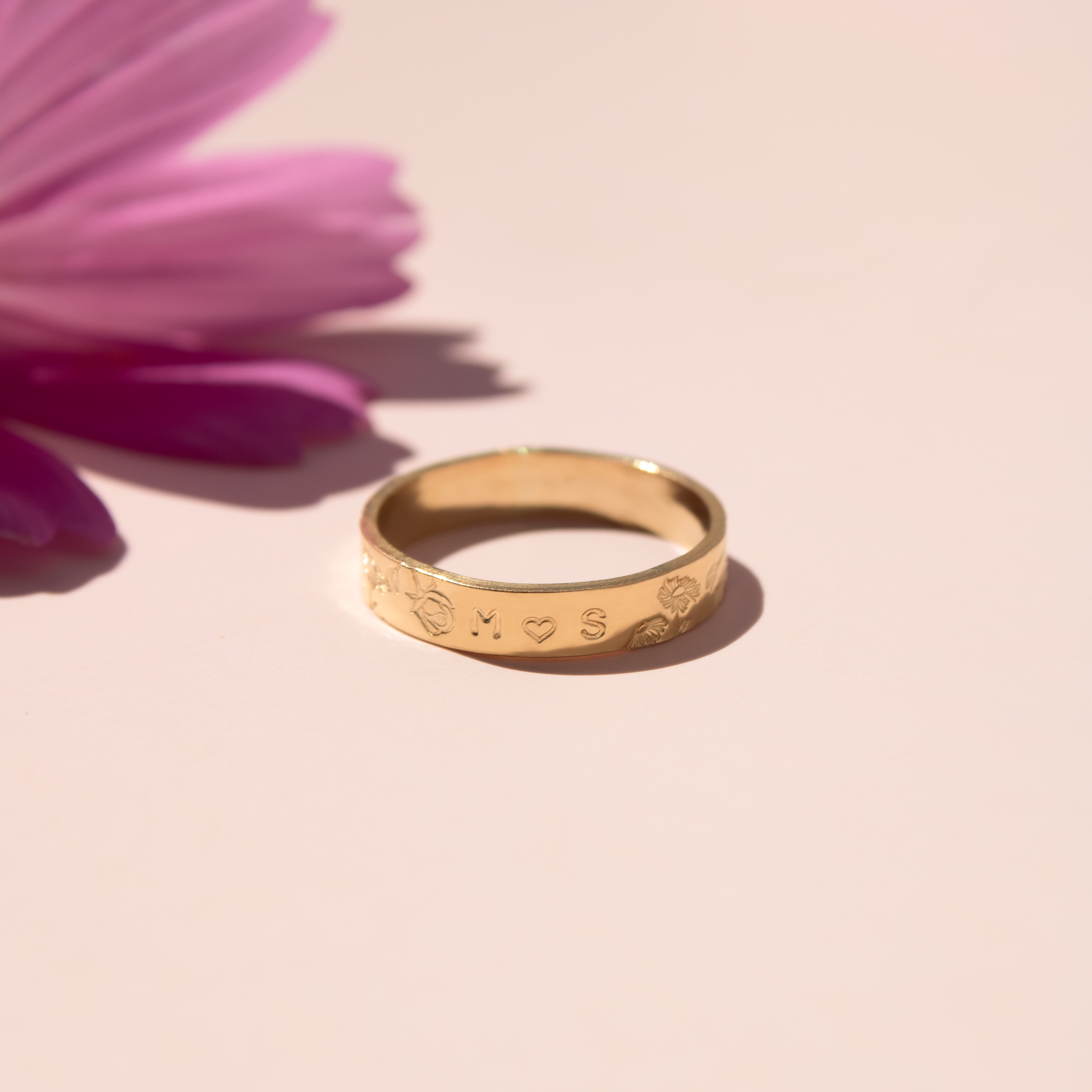 Initial + Birth Flower Band