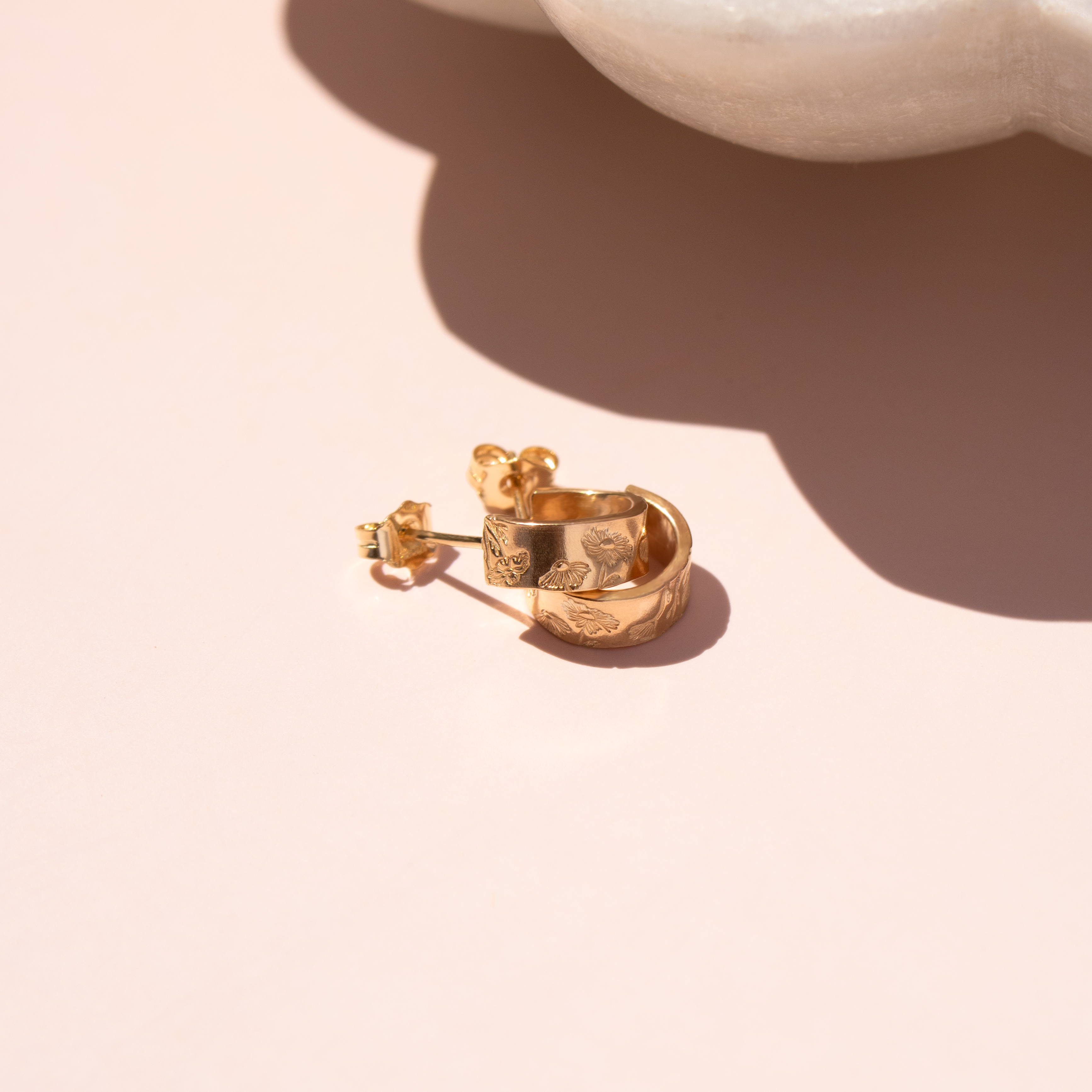 Mini Birth Flower Hoop Earrings