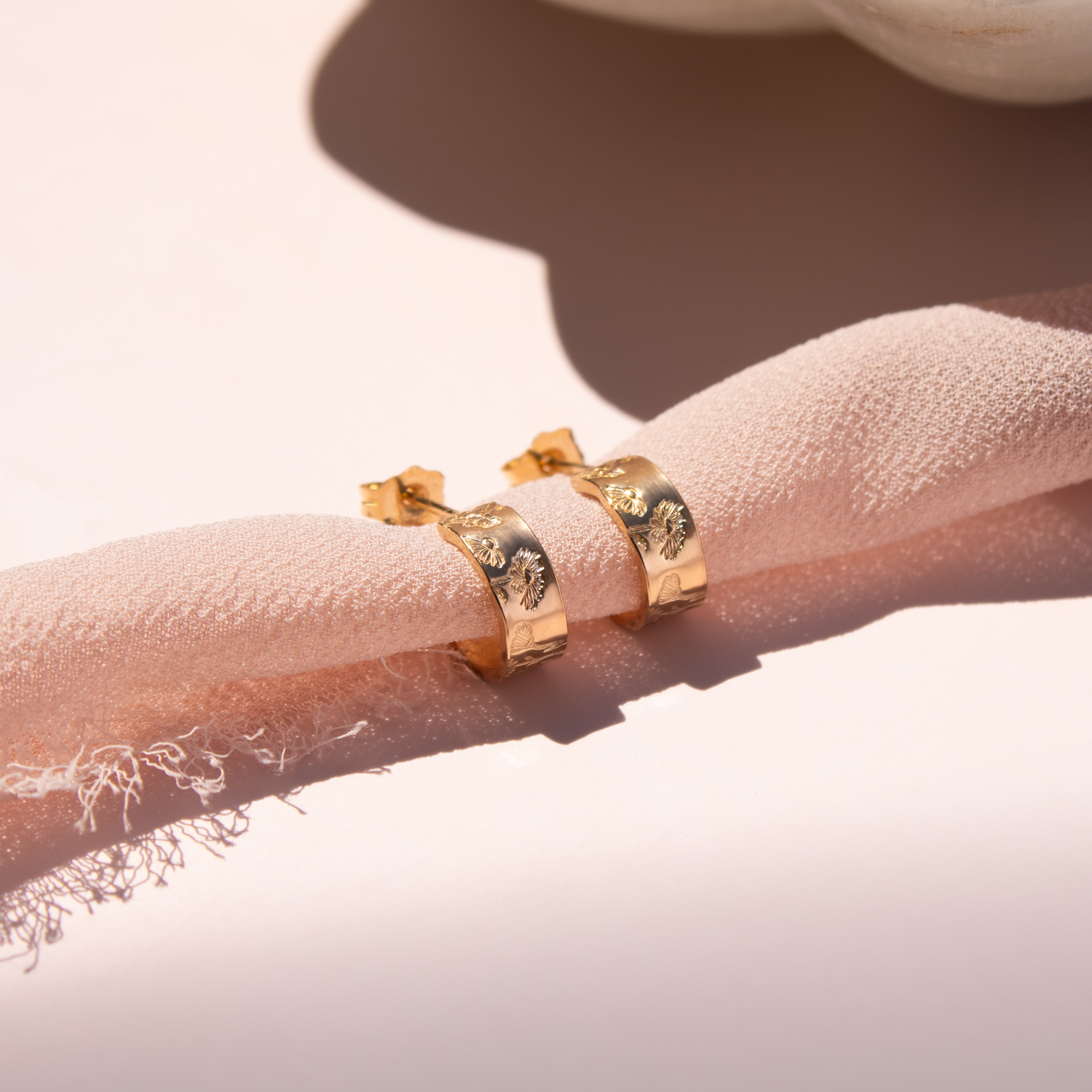 Mini Birth Flower Hoop Earrings