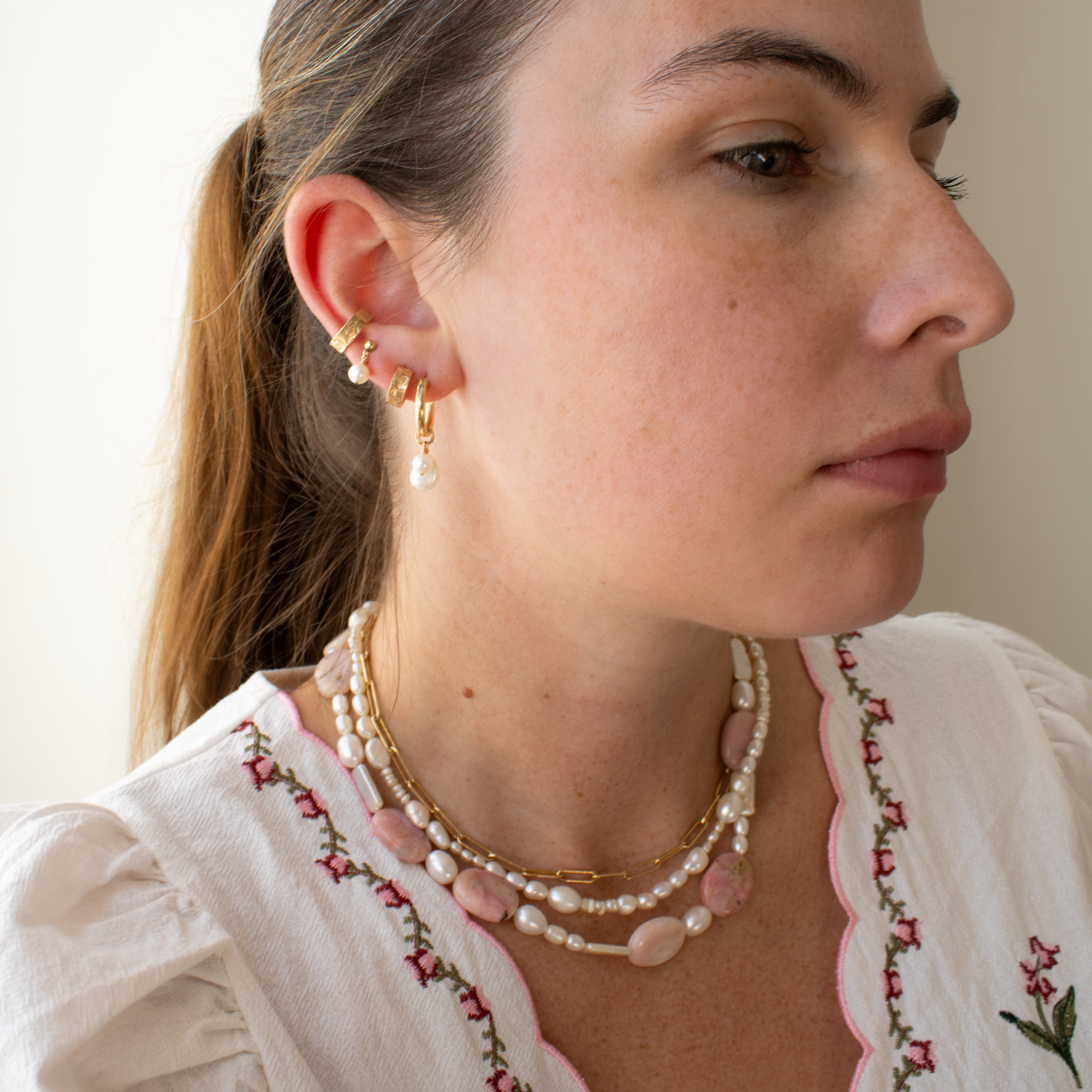 Mini Birth Flower Hoop Earrings
