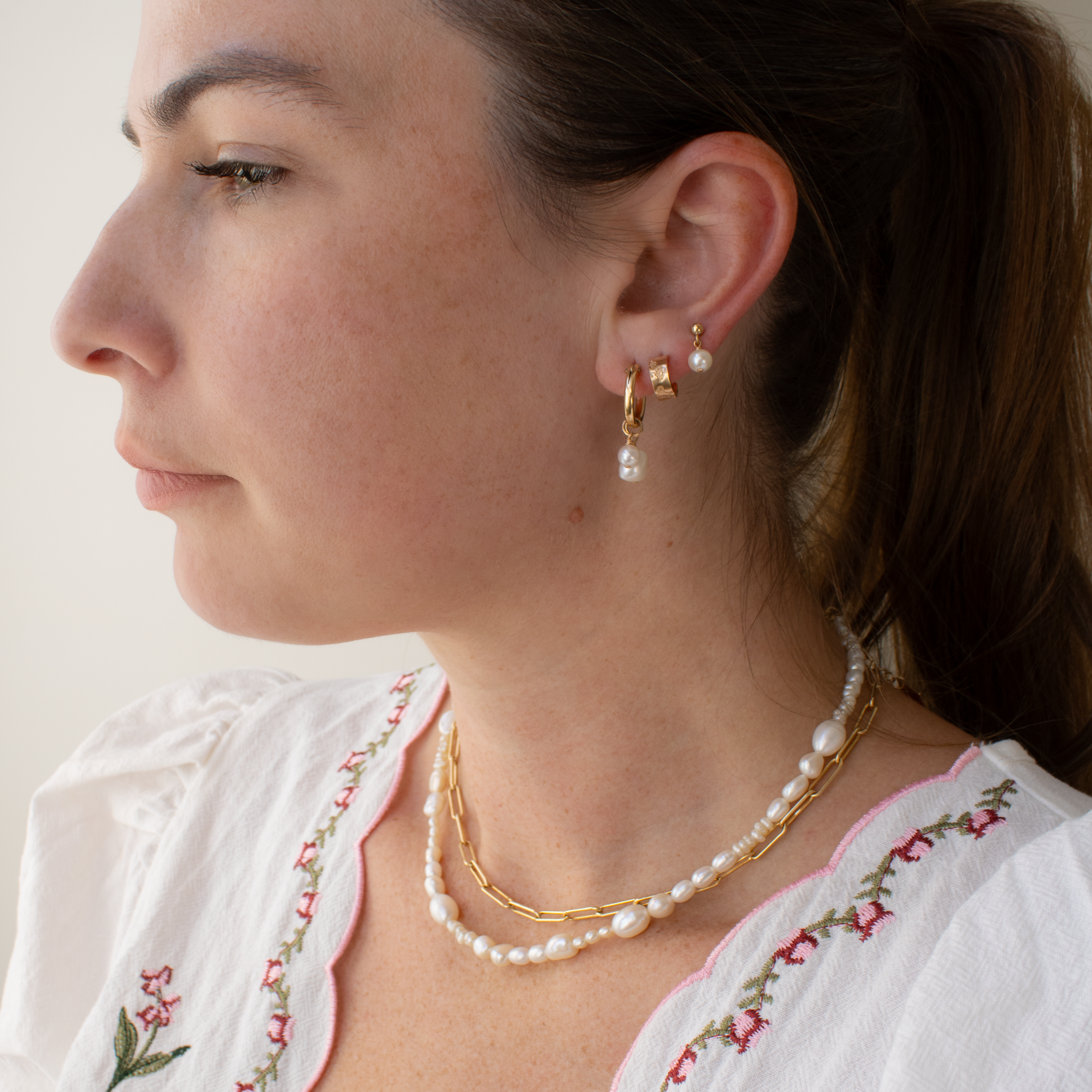 Mini Birth Flower Hoop Earrings