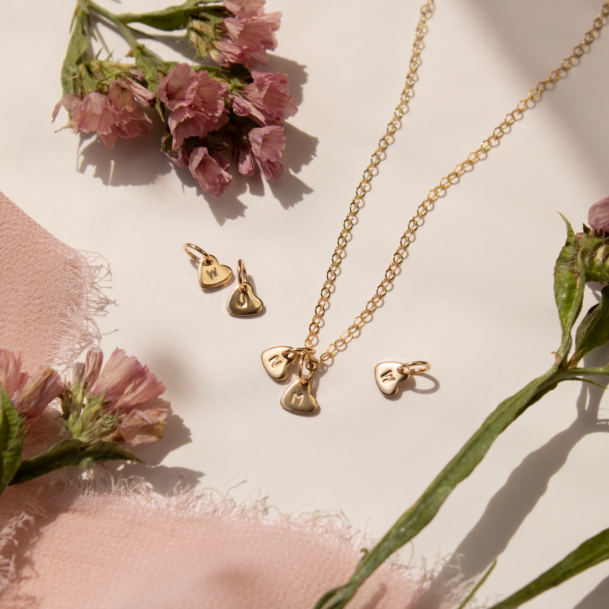 Personalized Cleo Heart Necklace - Waterproof + Hypoallergenic Jewelry