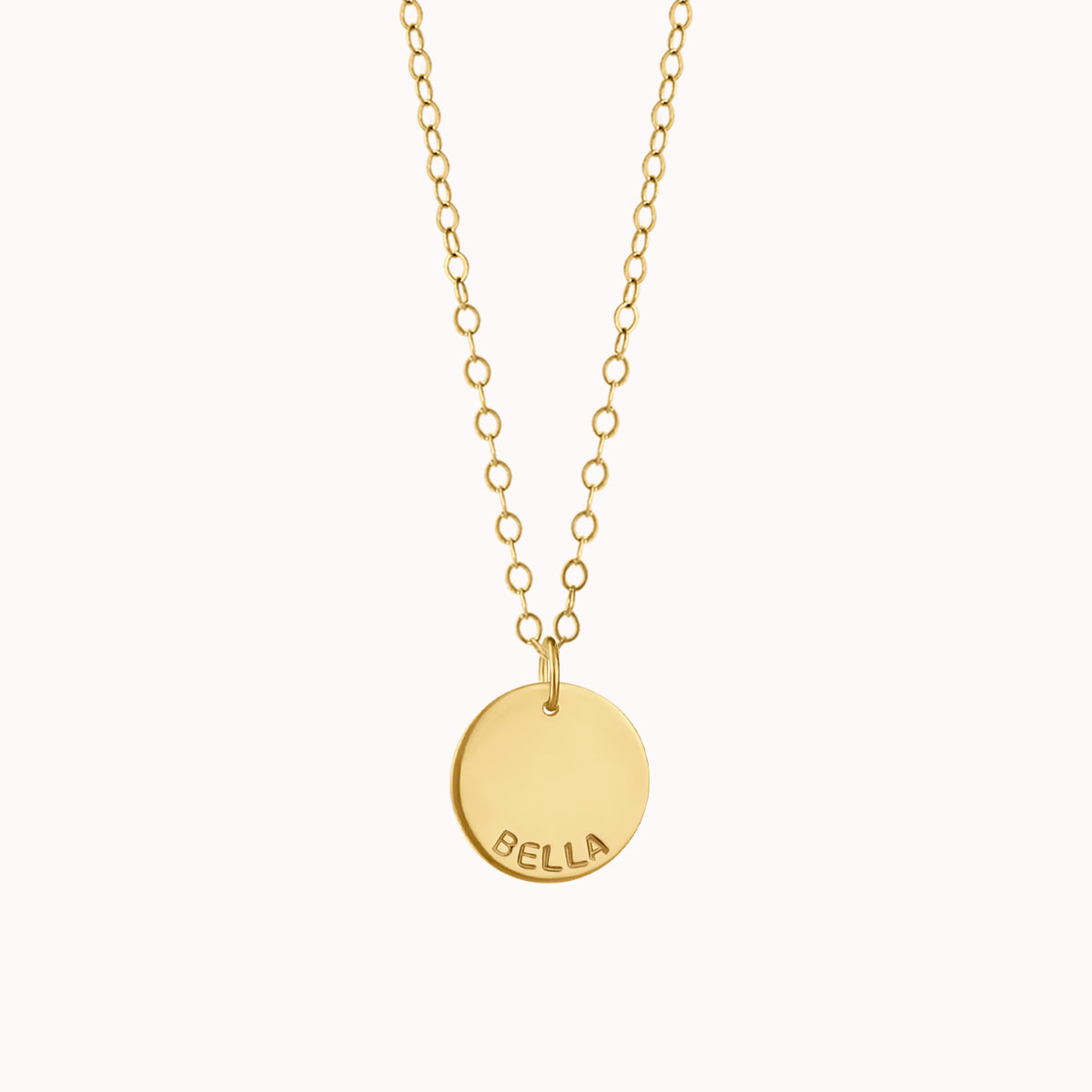 Personalized Medium Disc Necklace - Waterproof + Hypoallergenic Jewelry