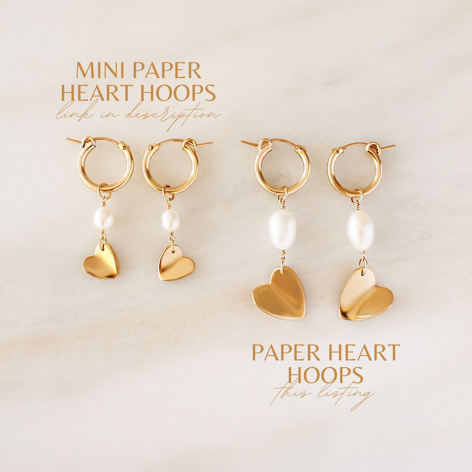 Paper Heart Hoop Earrings