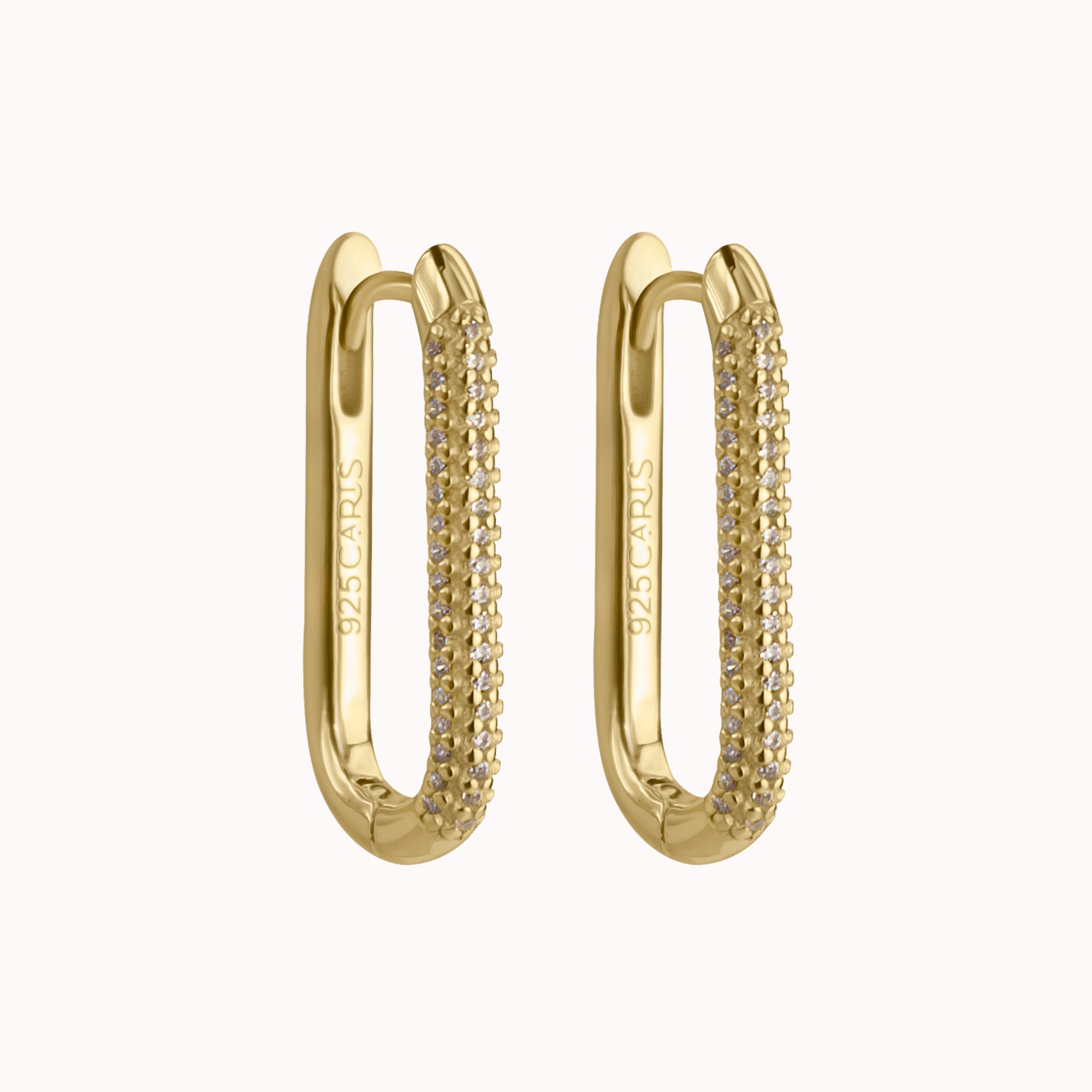 Pavé Paperclip Hoop Earrings