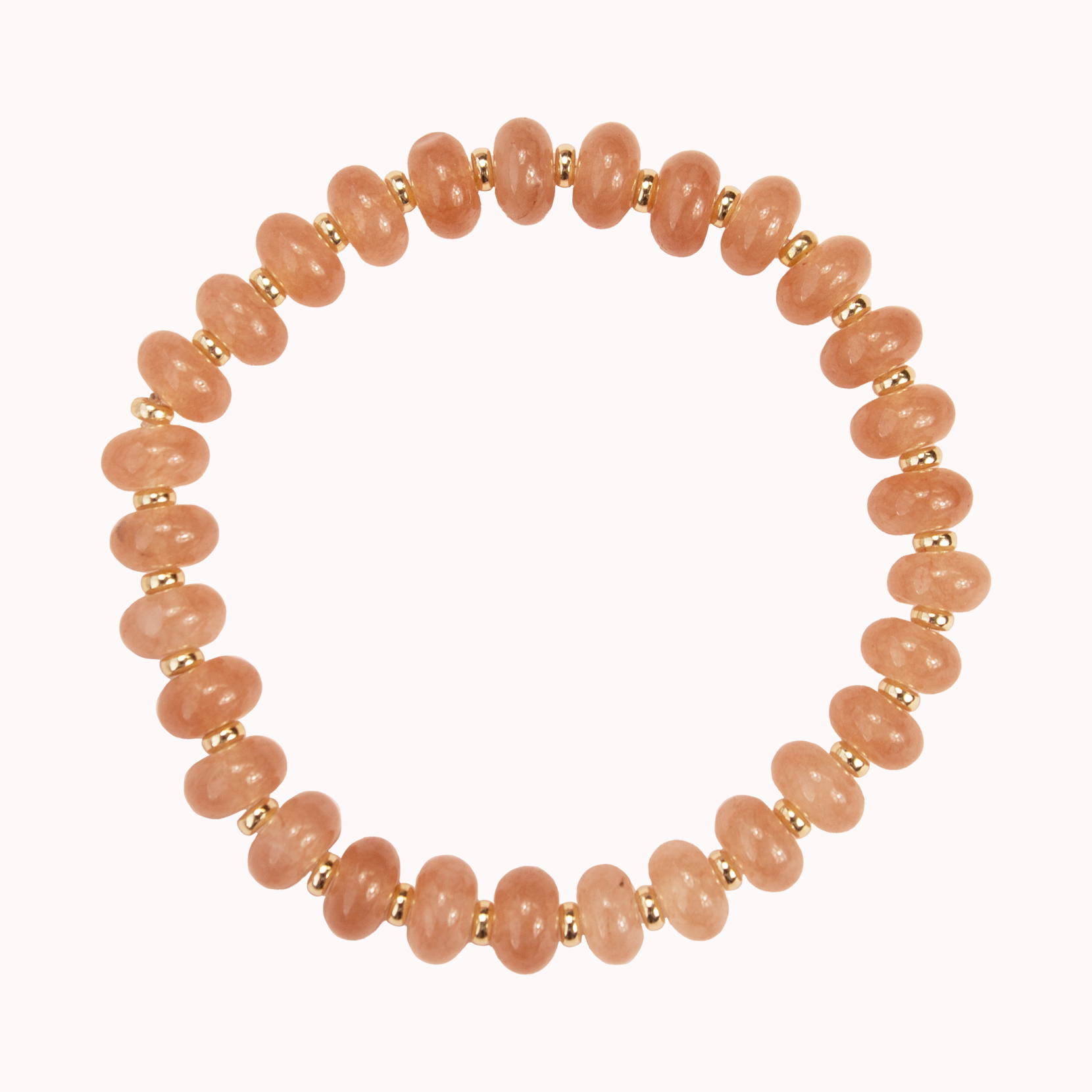 Peach Gemstone Stretch Bracelet