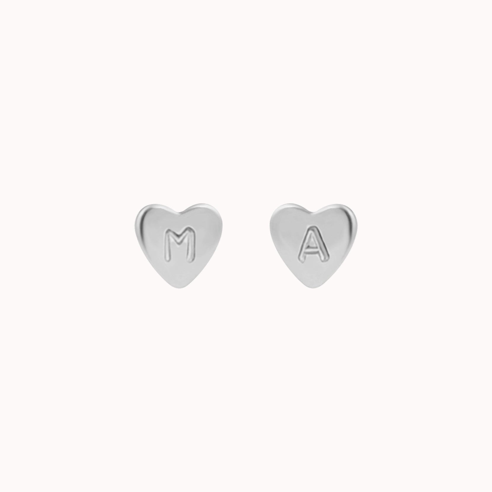 Personalized Cleo Heart Stud Earrings