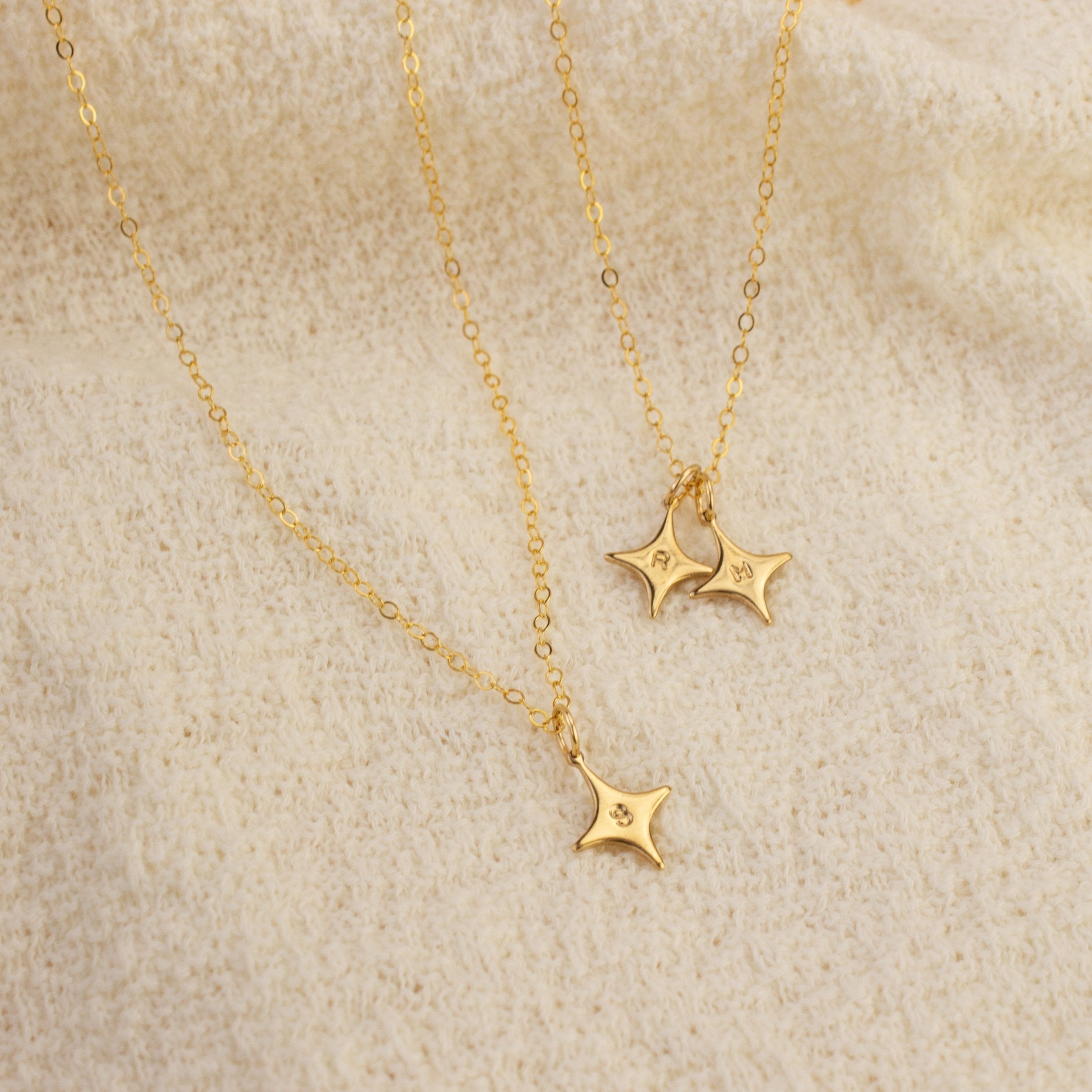 Tiny Star Initial Necklace